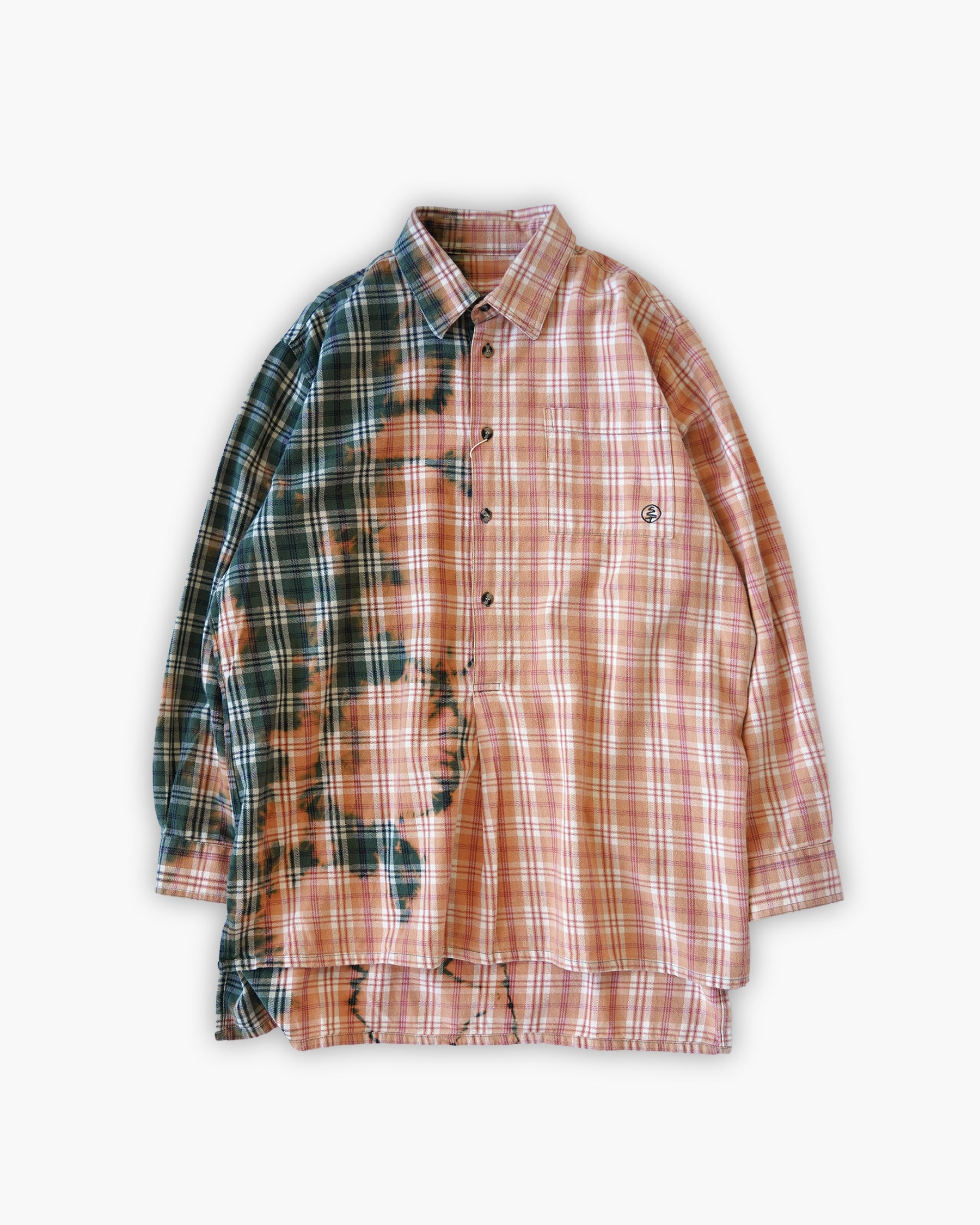 Sun Bleached Box Plaid Shirt - Orange