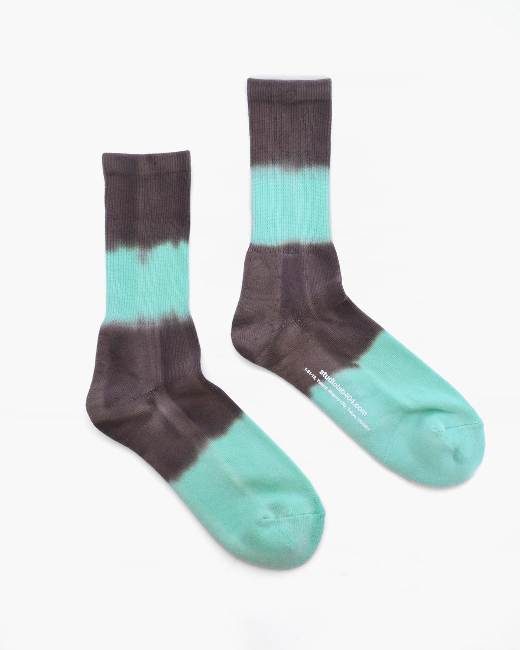 404 Gradation Pile Socks - Mint × Dark Gray