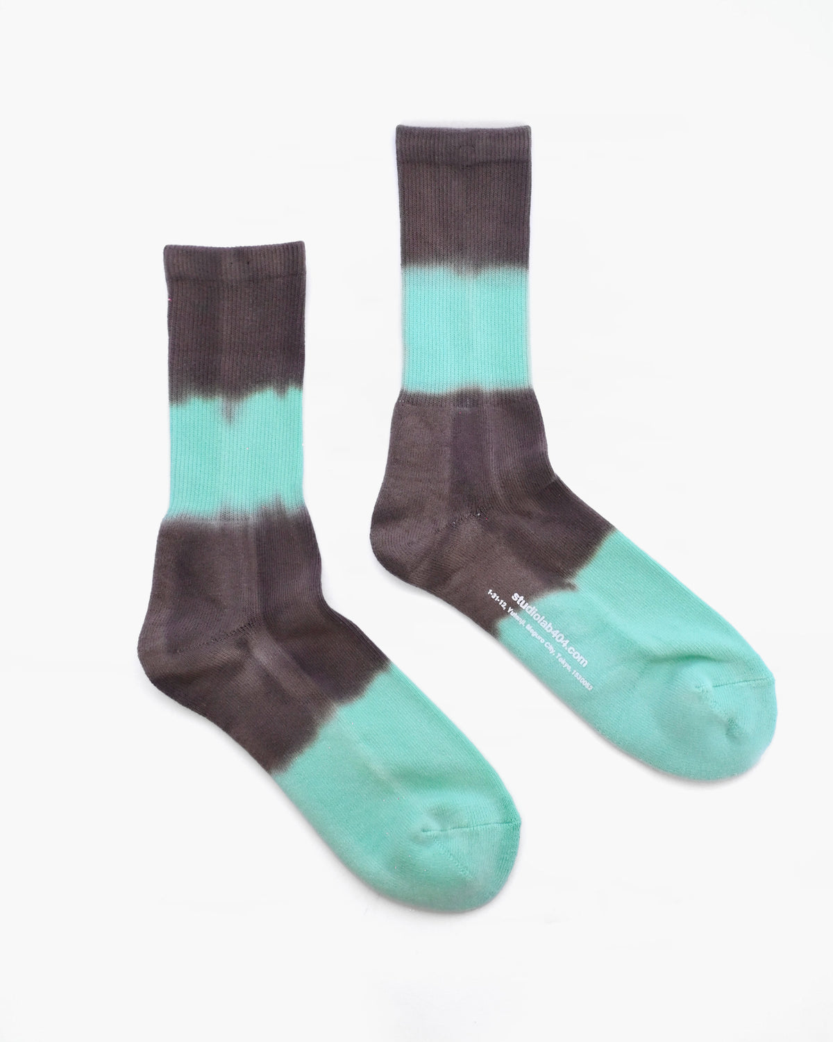 404 Gradation Pile Socks - Mint × Dark Gray
