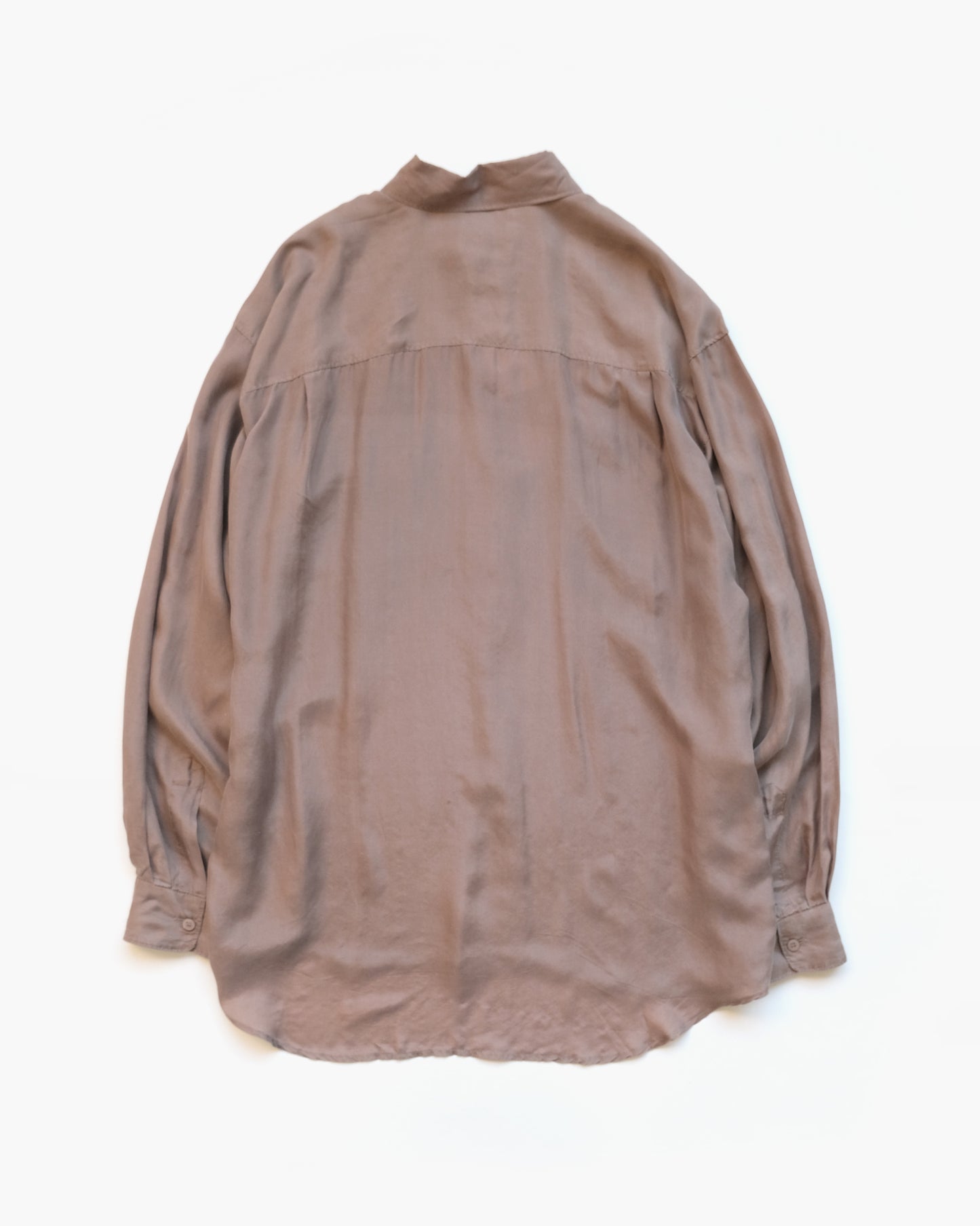 100% Silk Shirts - Nude x Brown