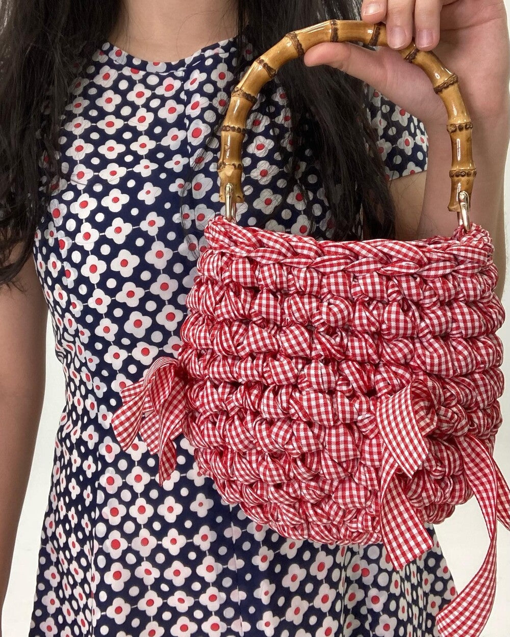 "CROCHEANT" Bamboo sac - Red
