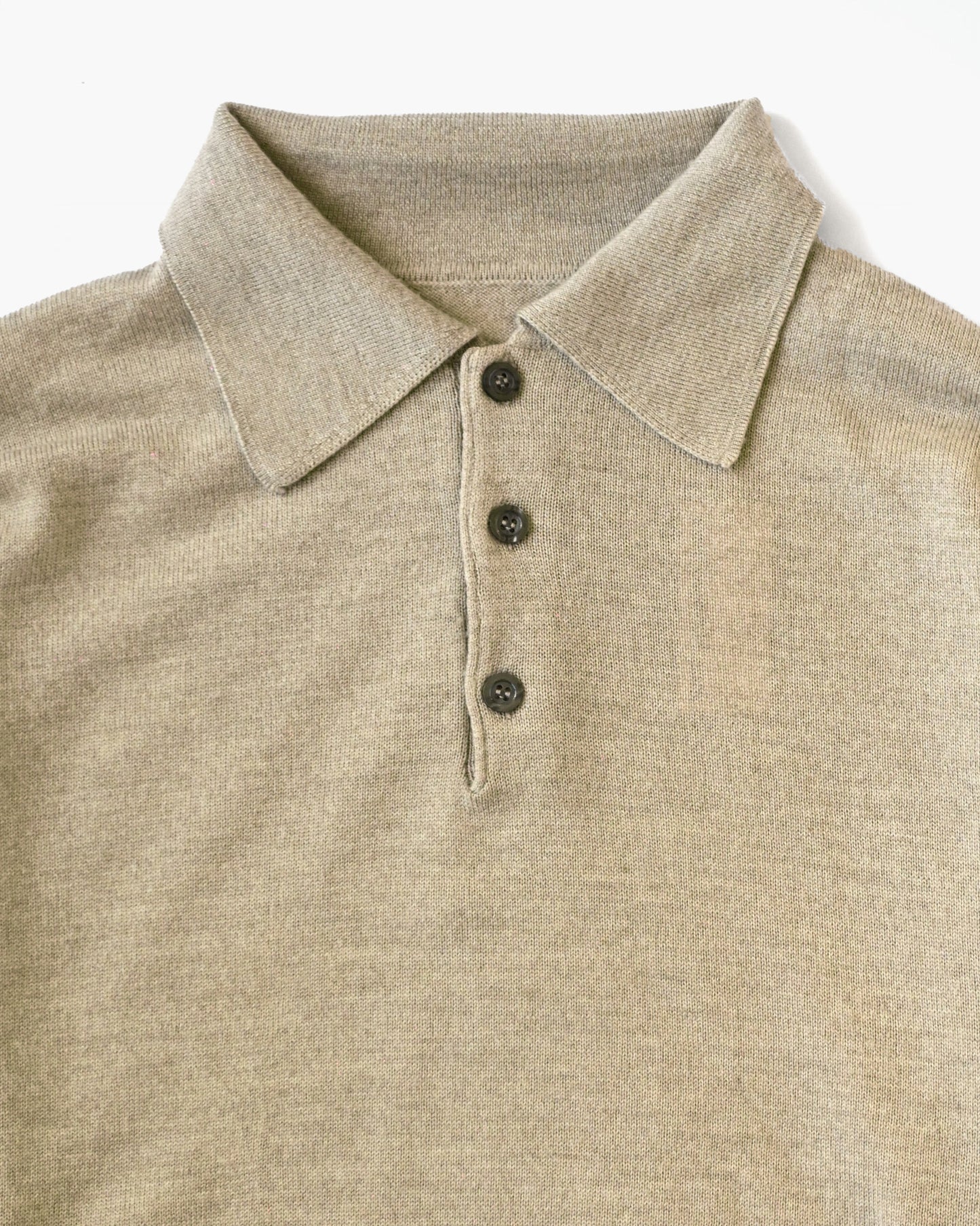 Basic Wool Knit Polo - Beige