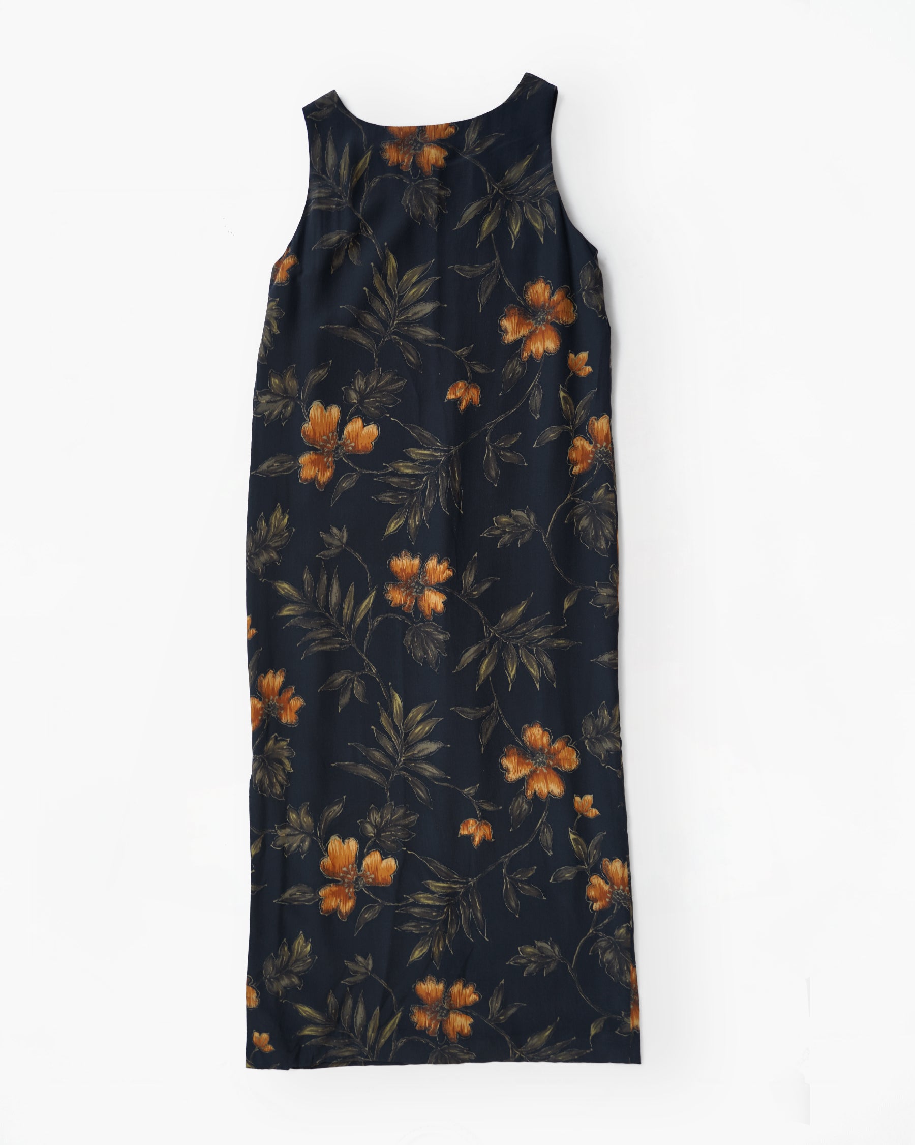 100% Silk Floral Sleeveless Dress