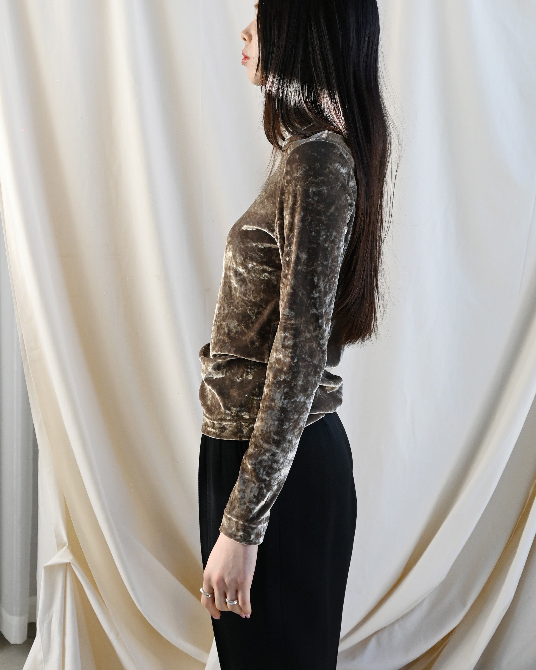 Velour Turtle Top - Gold