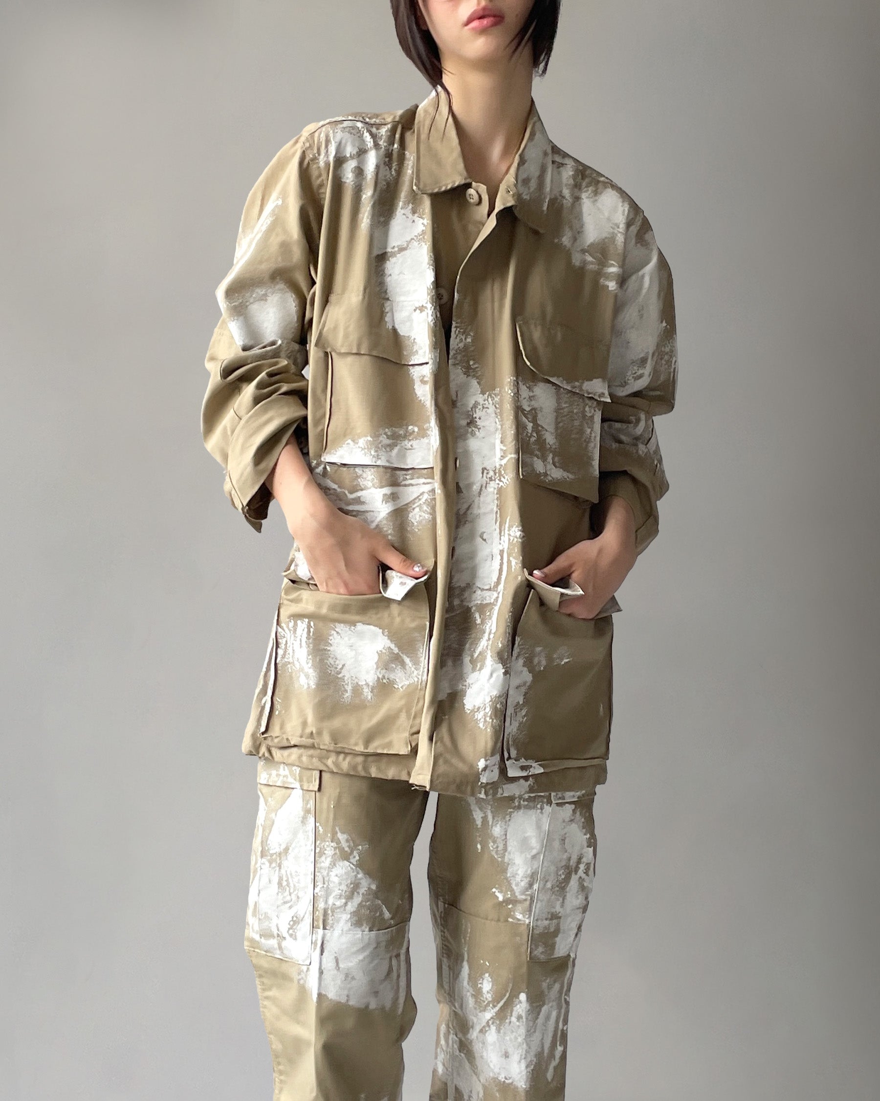 404irregular - Painted BDU Jacket - Beige