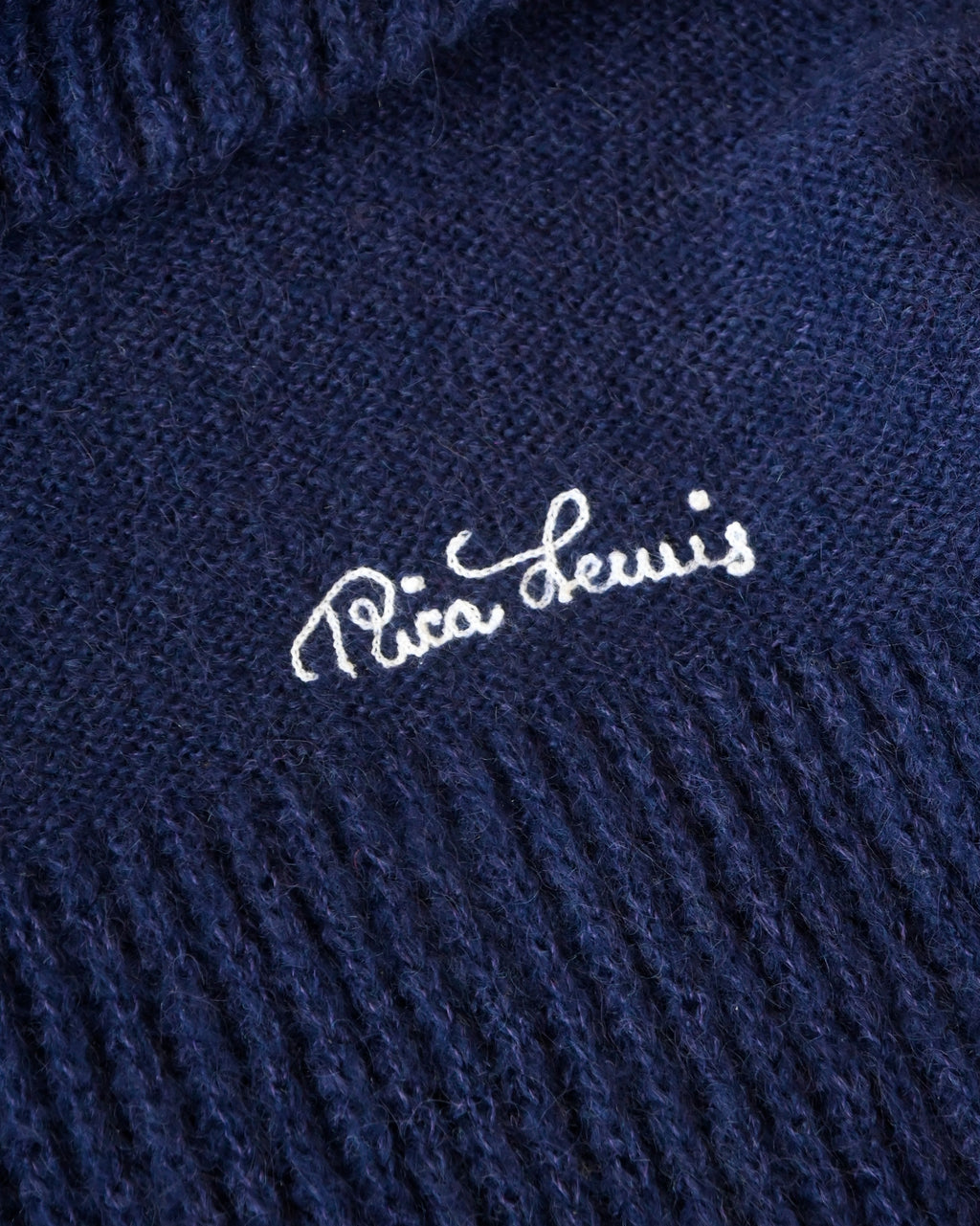 Navy Embroidered Knit