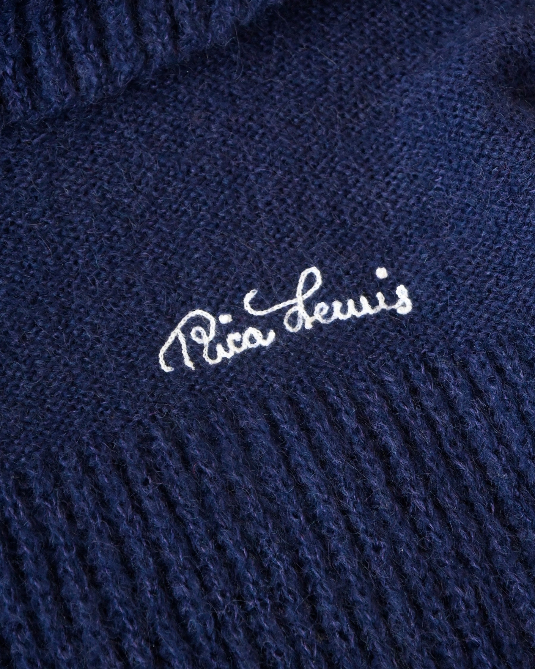 Navy Embroidered Knit