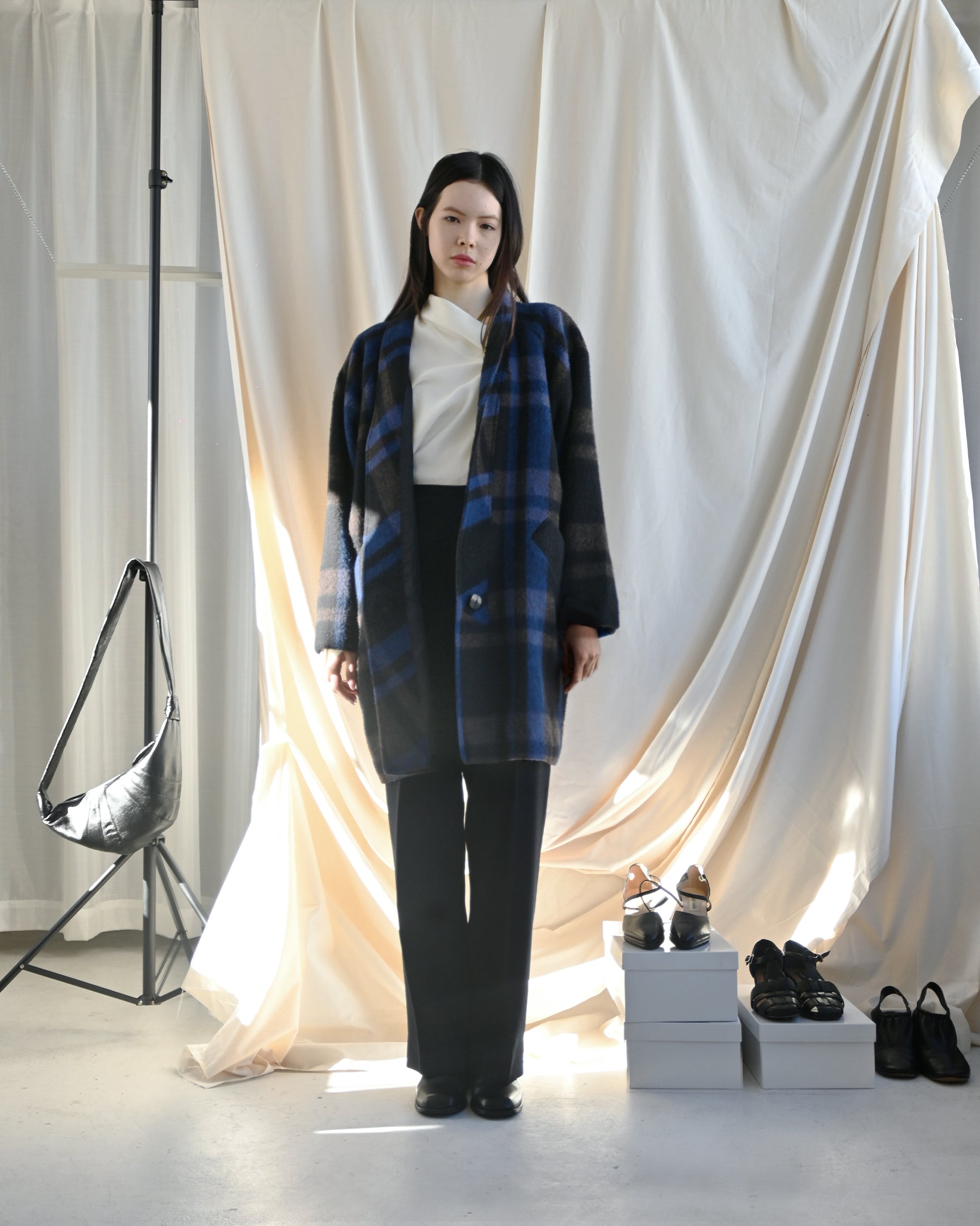 Plaid Wool Coat
