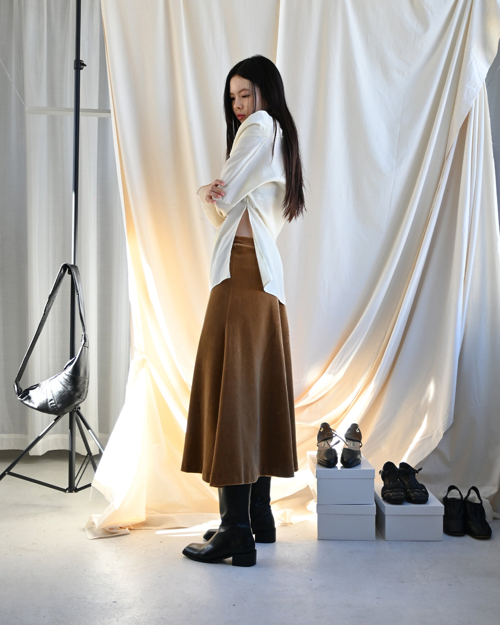 Velour Skirt - Brown