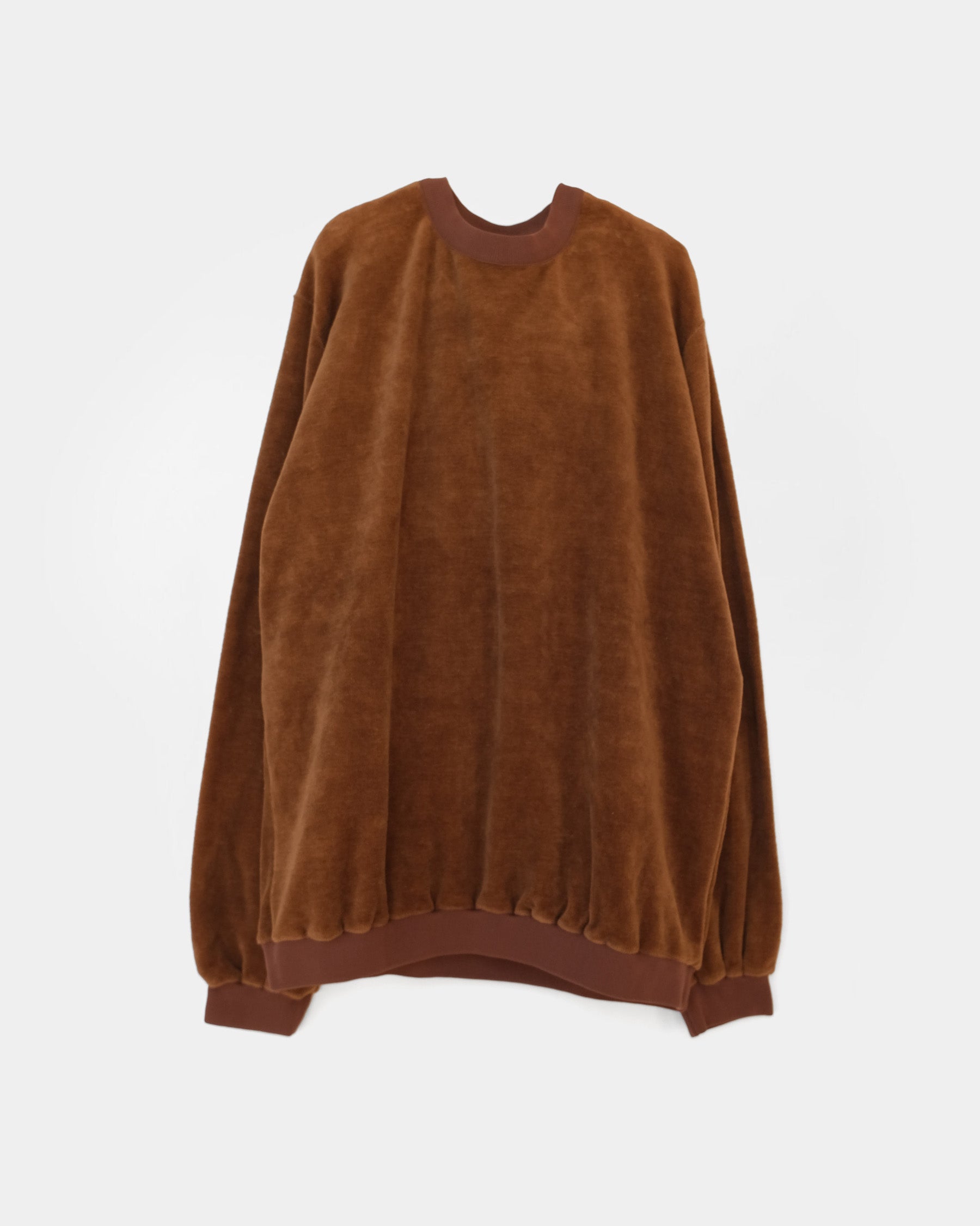 Cotton Velour Sweatshirts - Brown