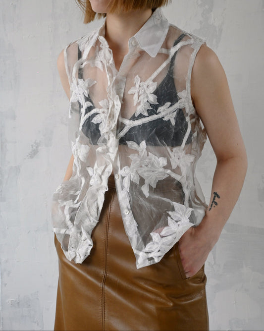 Sheer Sleeveless Shirt