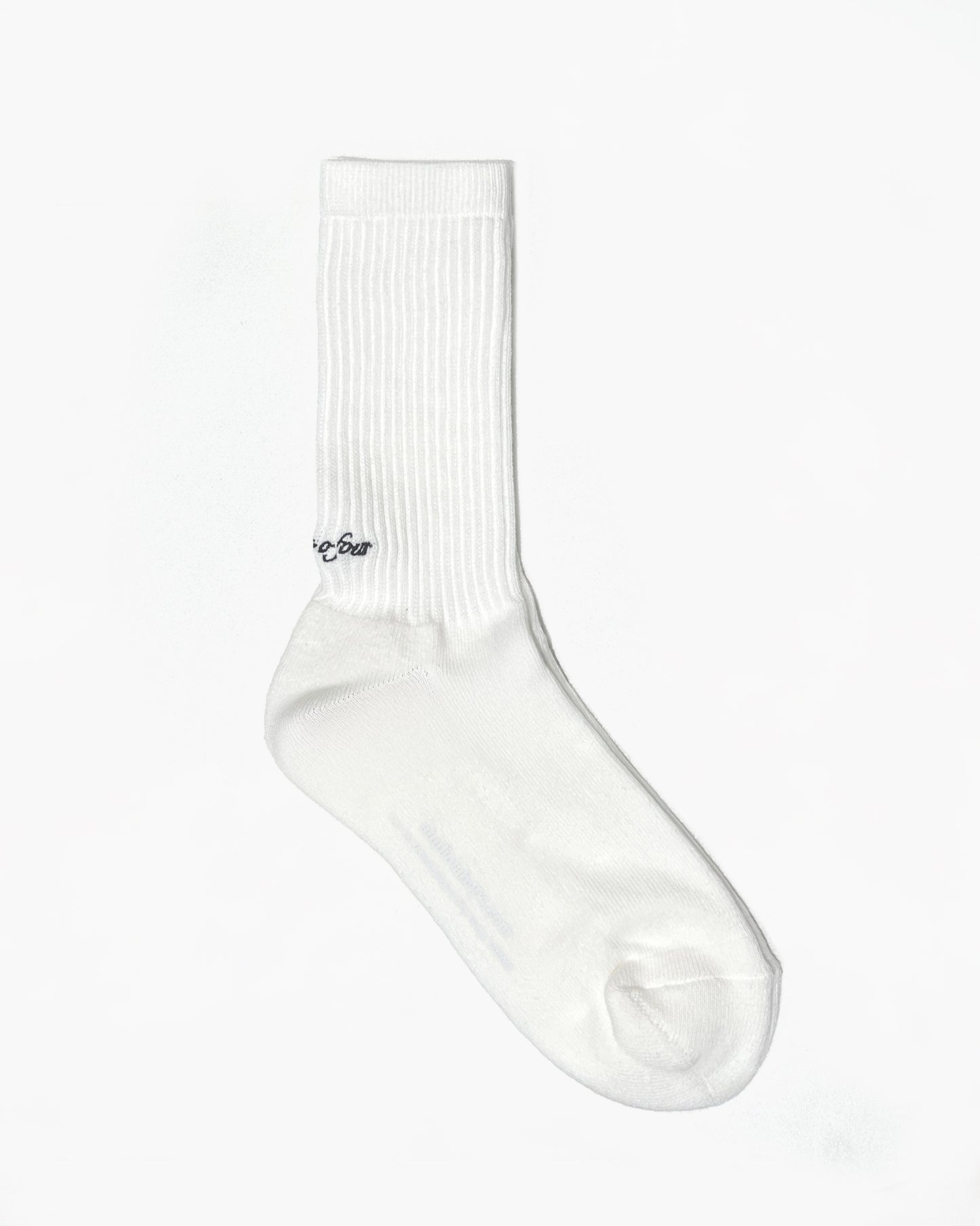 "four o four" Rib Socks - White