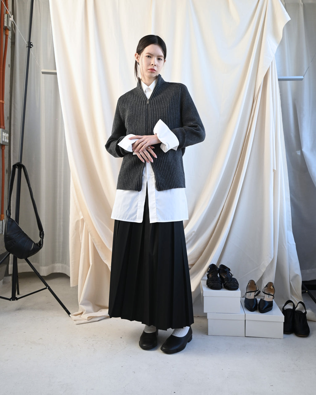 Angels Factory Pleated Skirt by 404 - Black