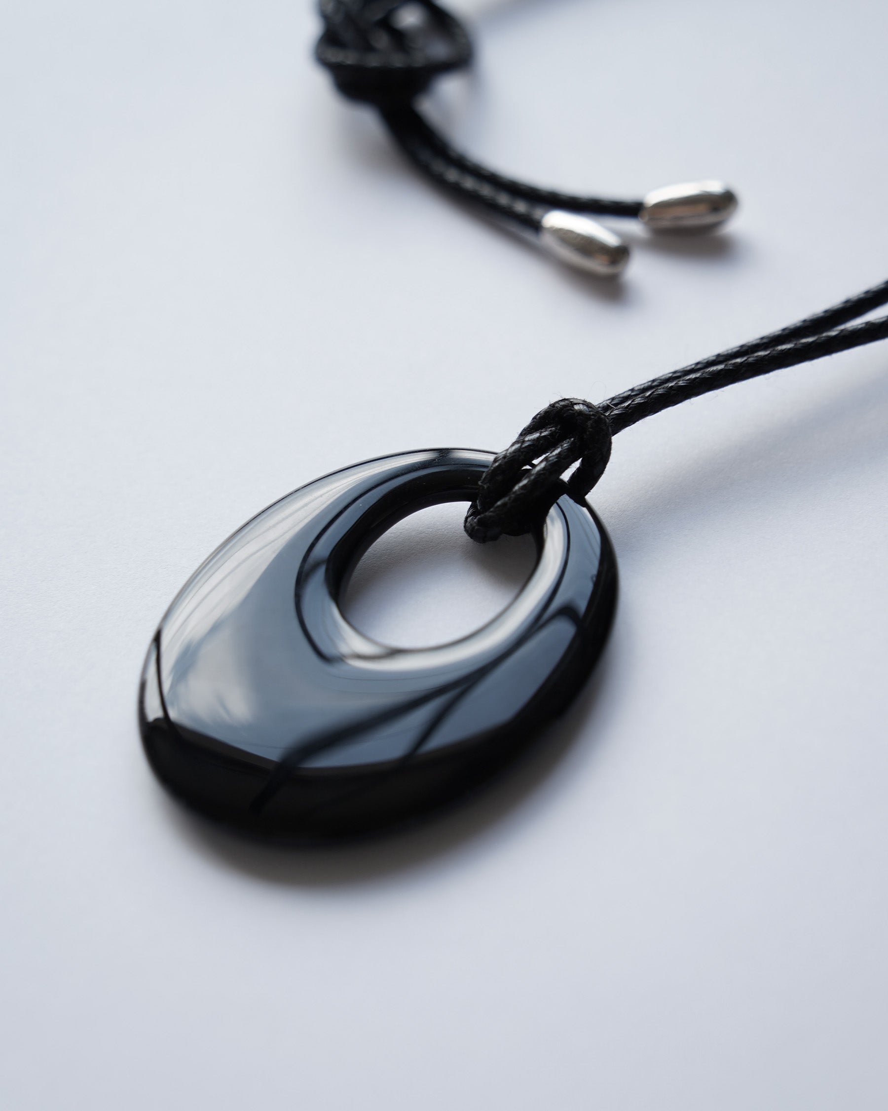 Oval Onyx Cord Necklace