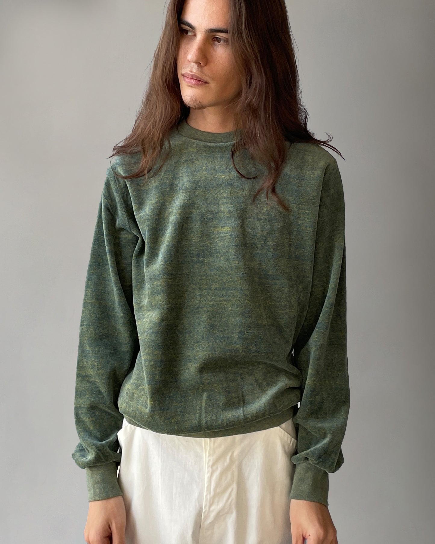 Cotton Velour Sweatshirts - Green