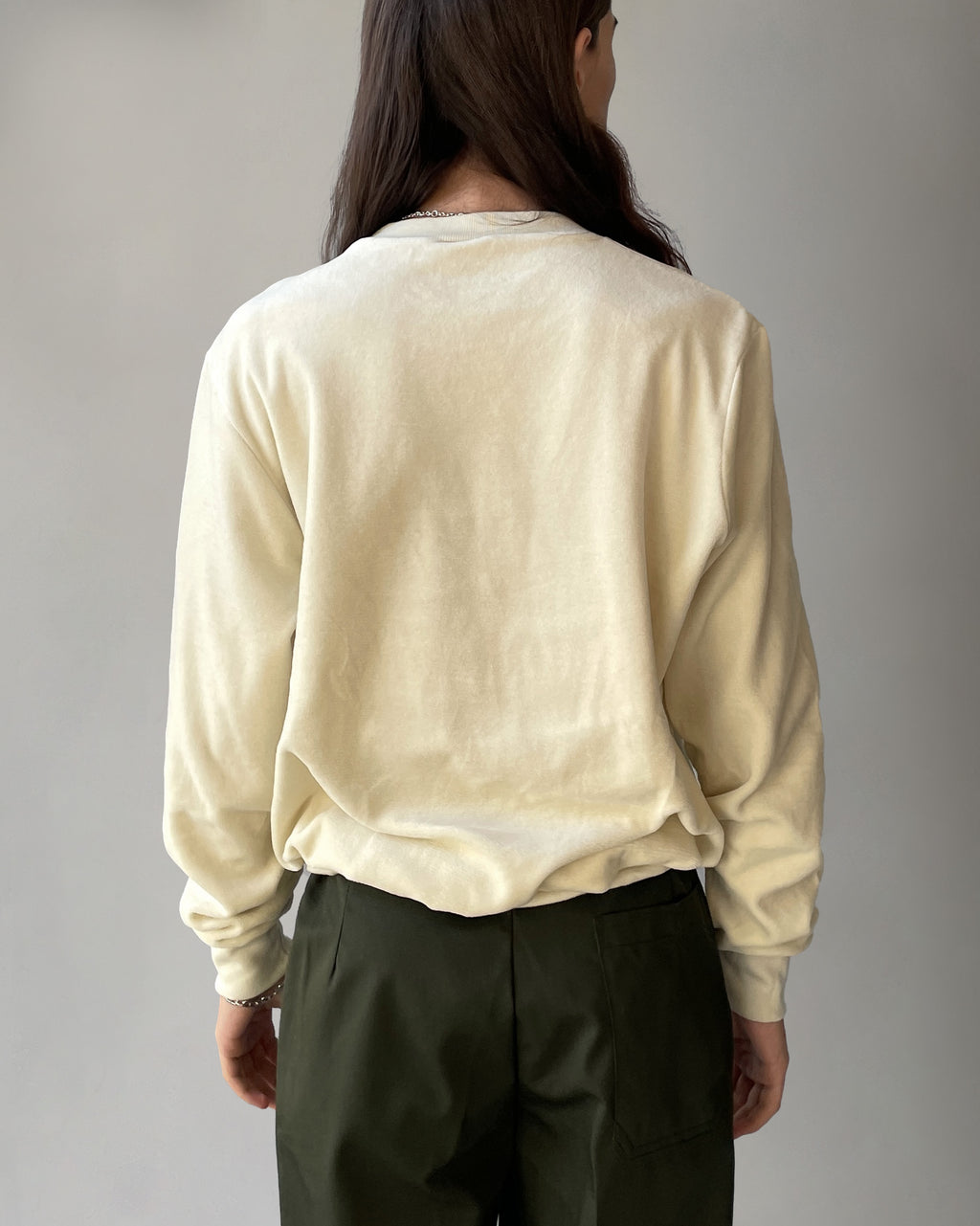 Cotton Velour Sweatshirts - White