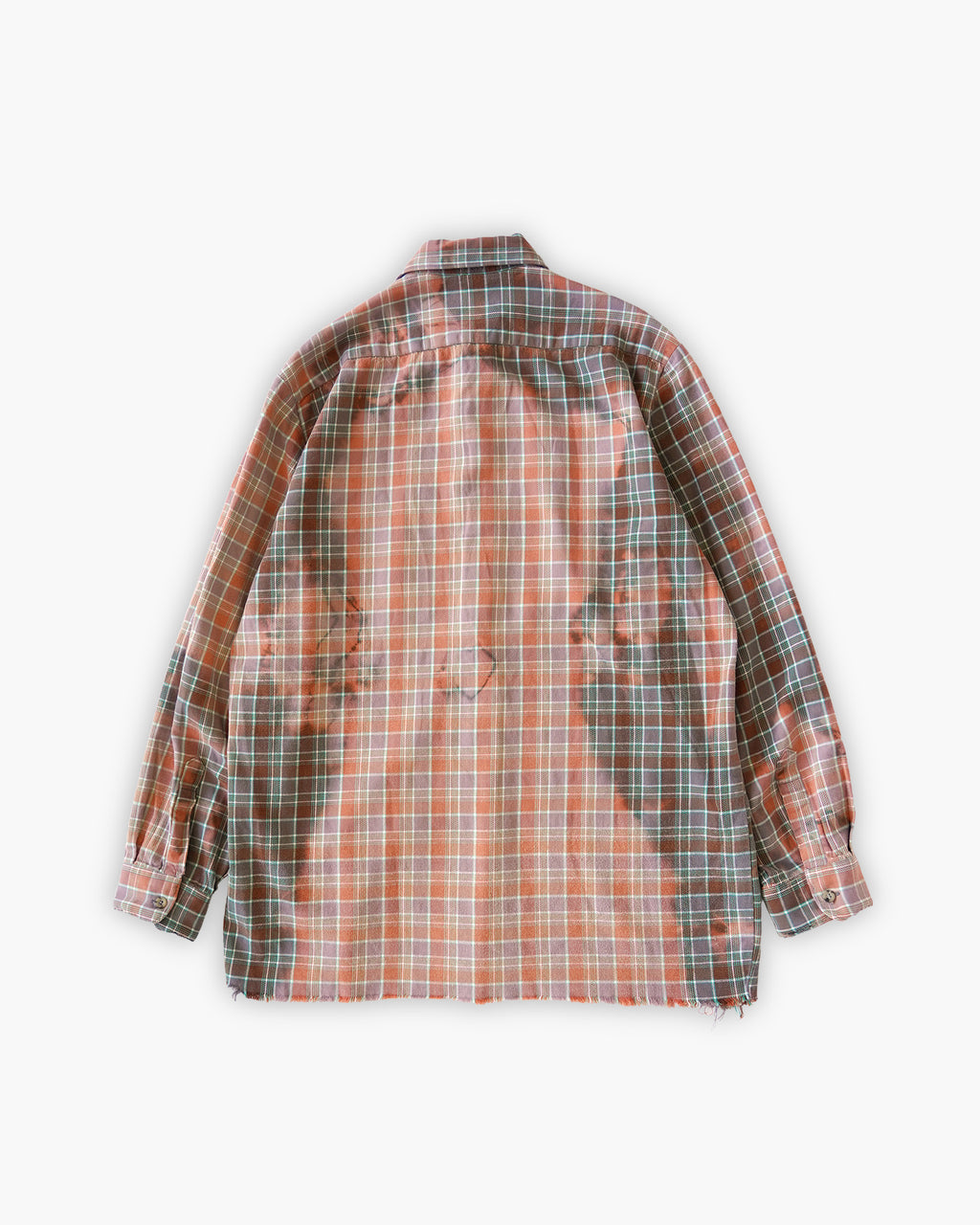 Sun Bleached Box Plaid Shirt - Orange