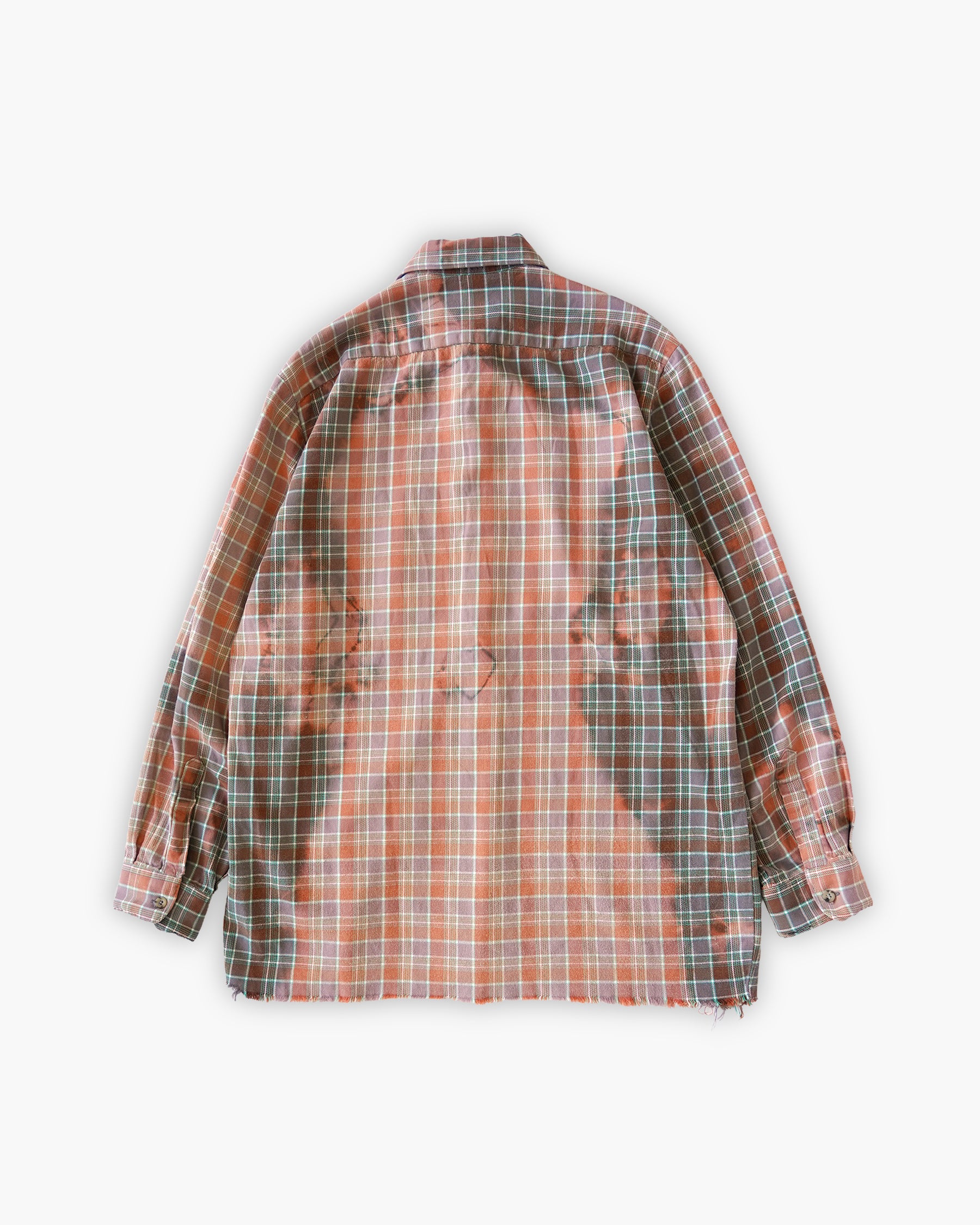 Sun Bleached Box Plaid Shirt - Orange