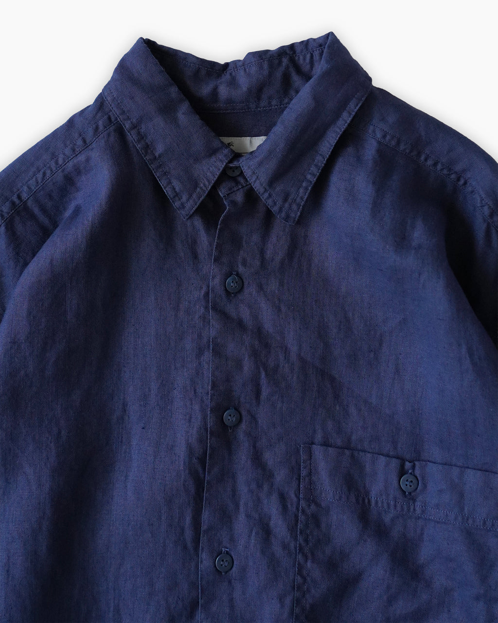 "GOOUCH" 100% Linen L/S Shirt - Navy