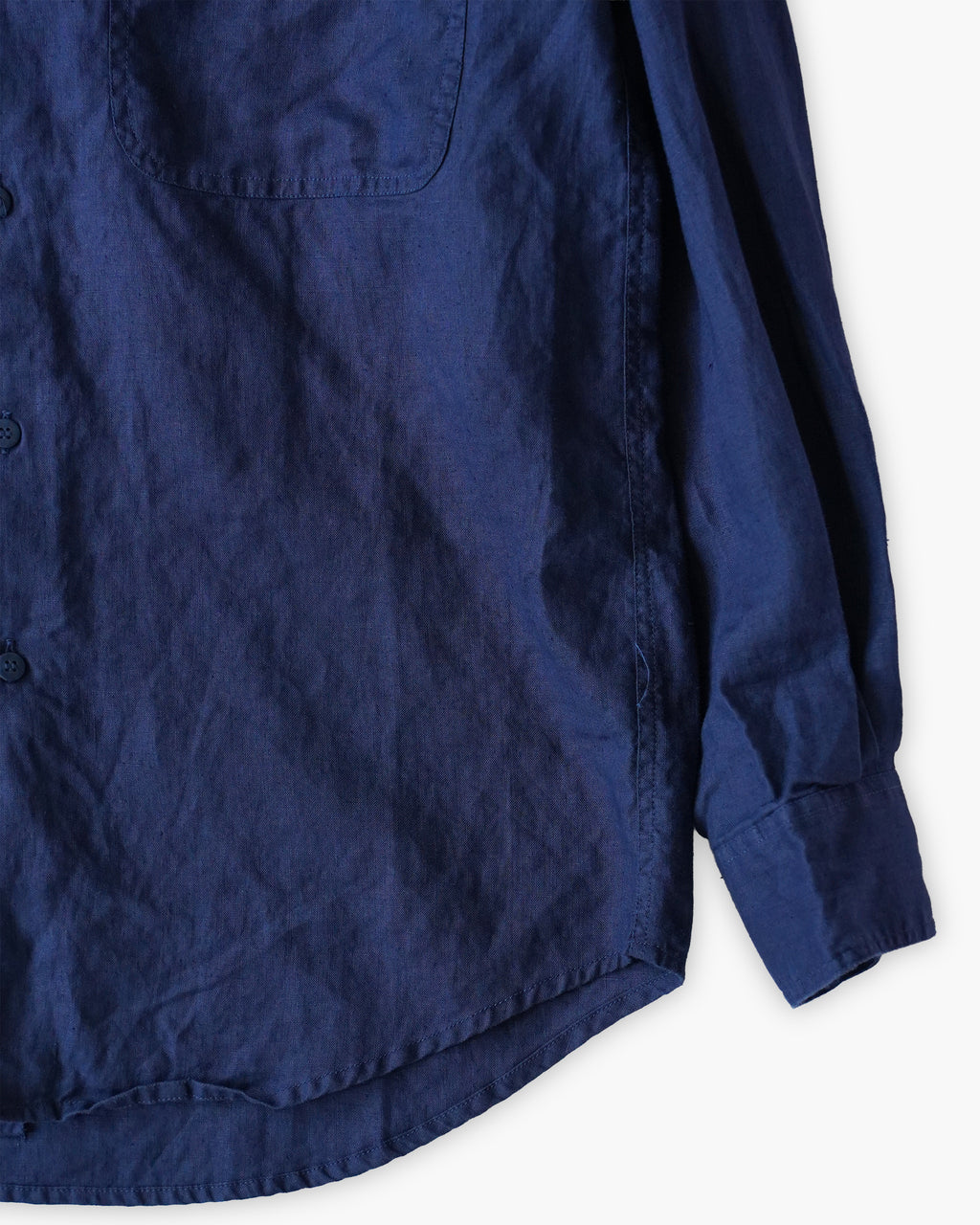 "GOOUCH" 100% Linen L/S Shirt - Navy