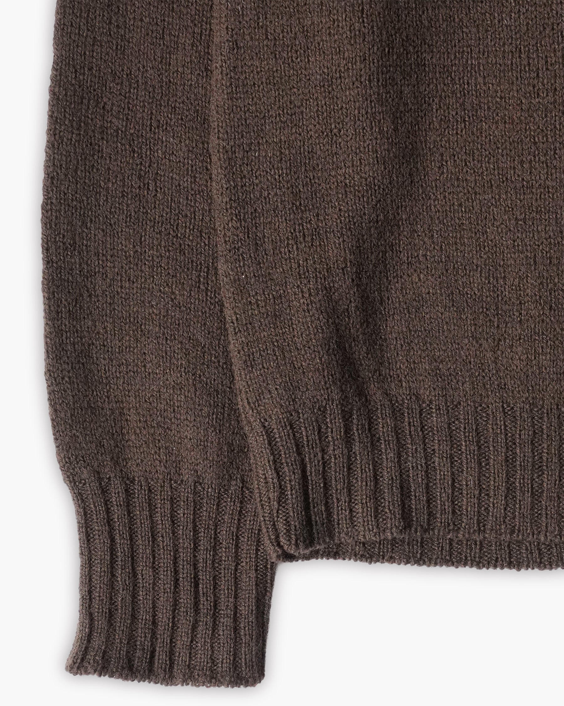 Wool V-Neck Sweater - Brown