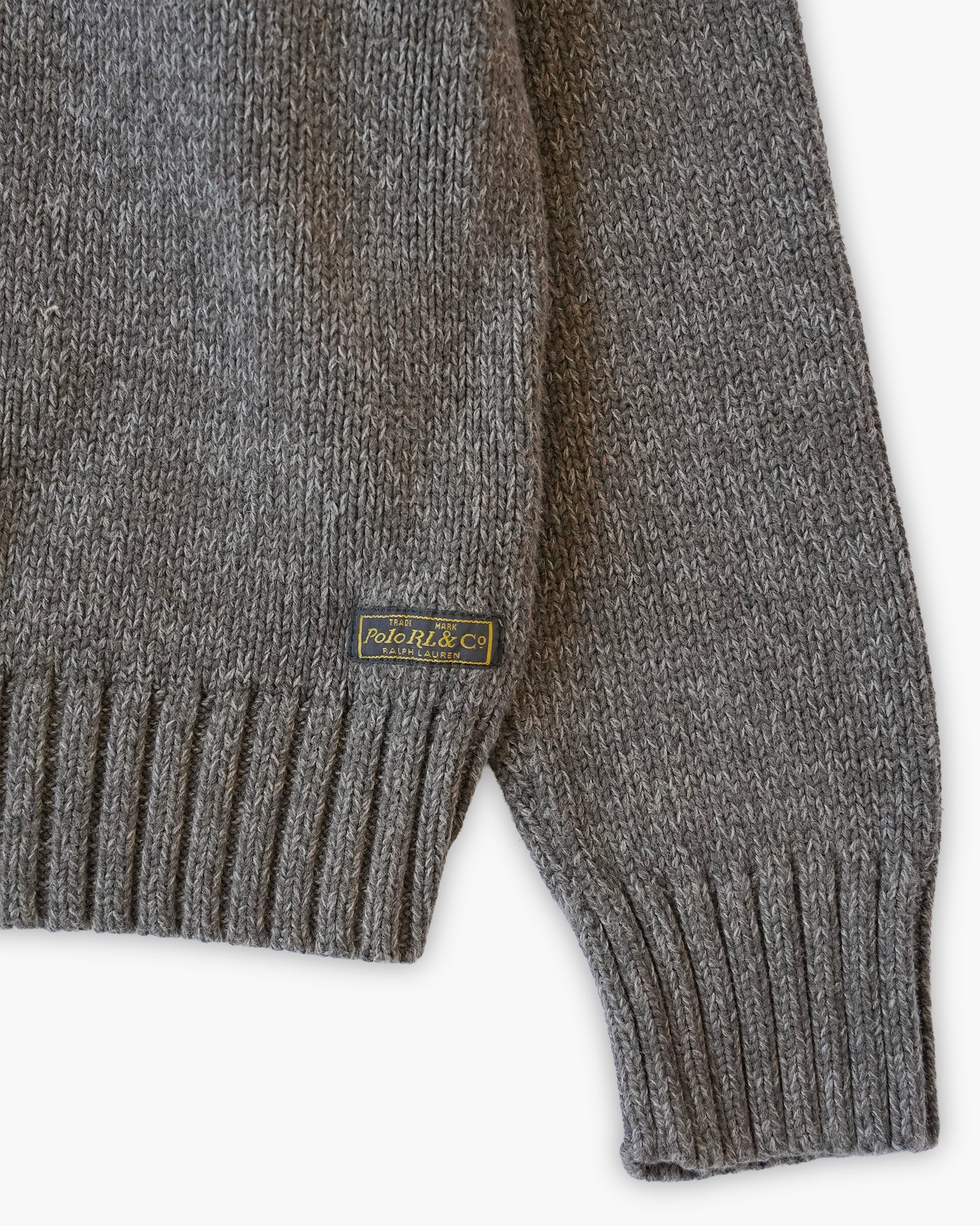 Brown Half-Button Stand Collar Knit Sweater