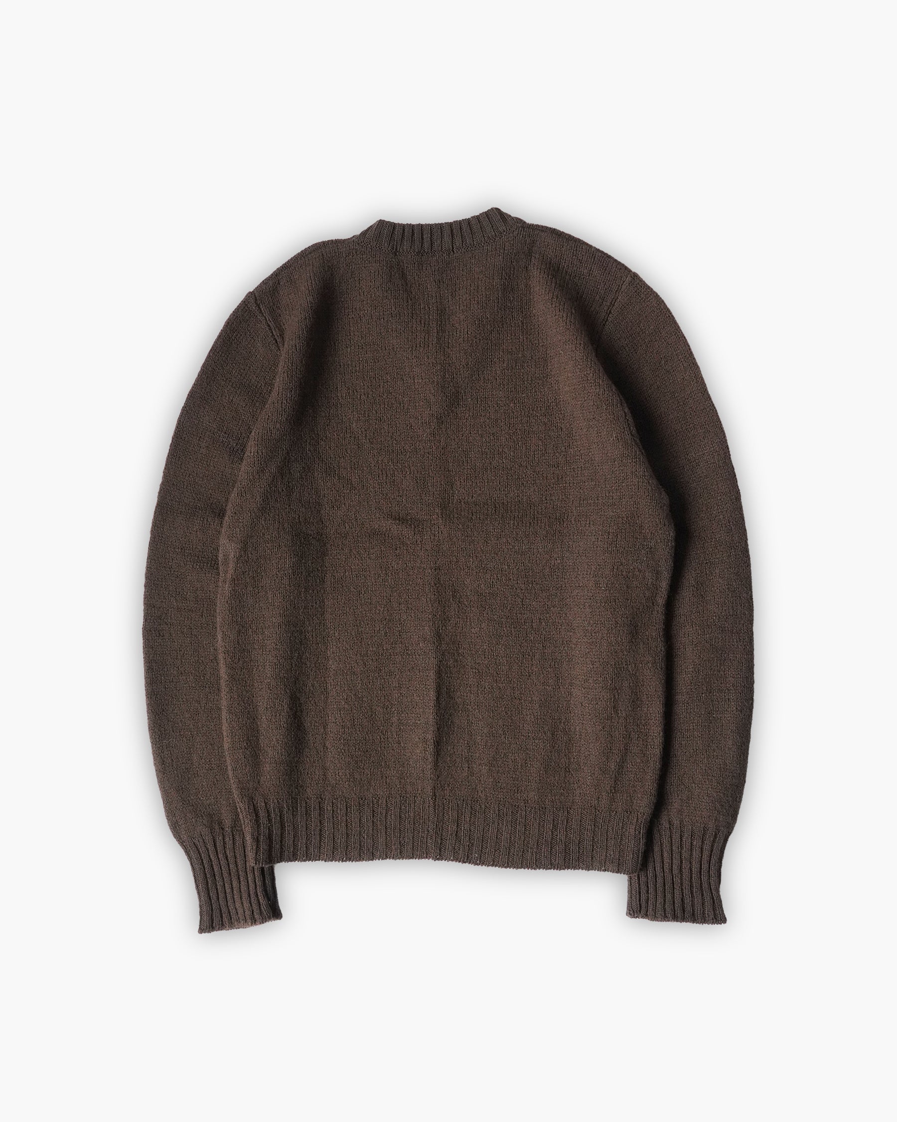 Wool V-Neck Sweater - Brown