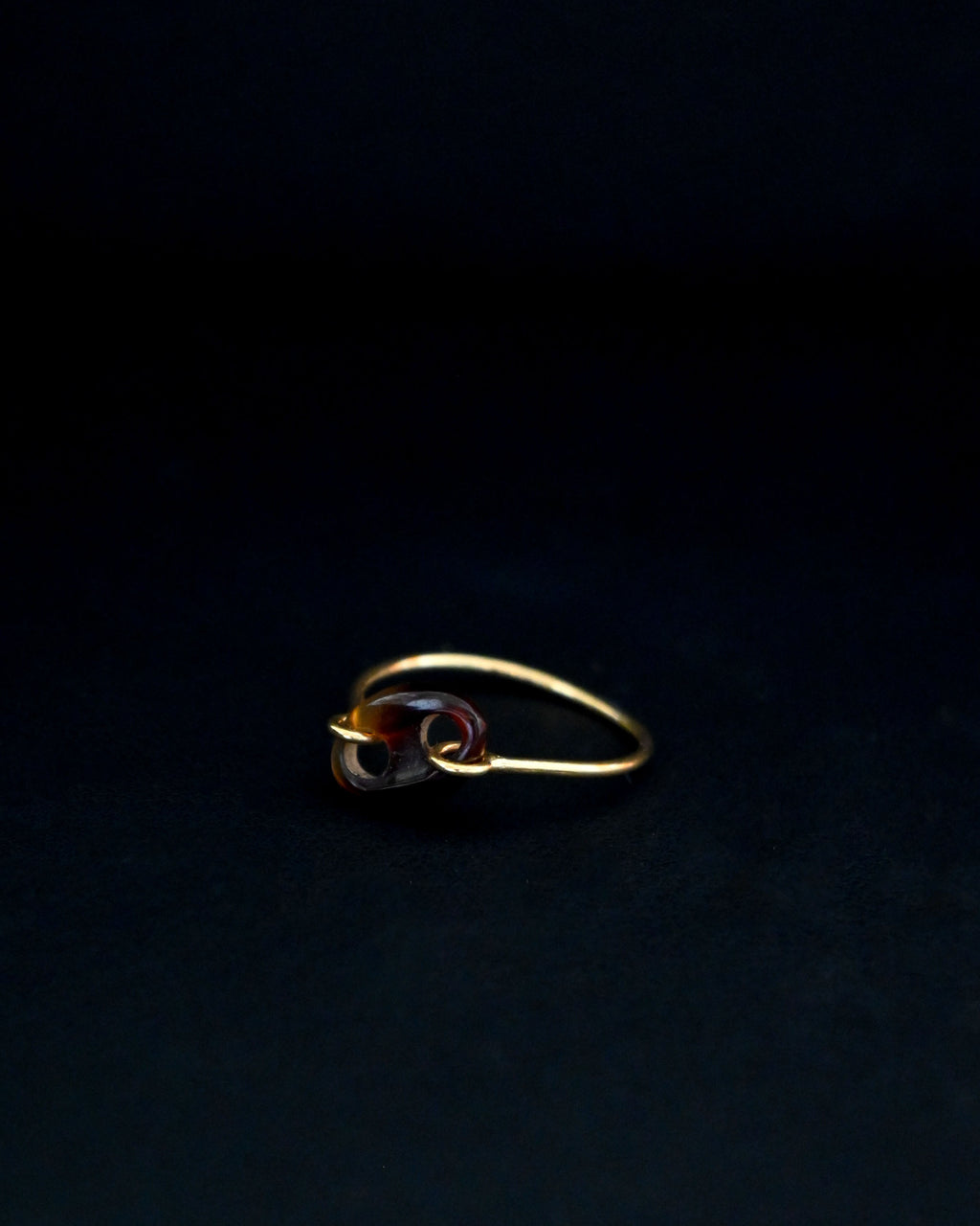 14K Gold x Turtle Shell Botton Ring - 10.5号