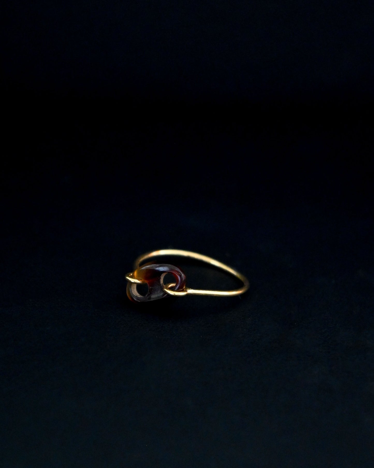 14K Gold x Turtle Shell Botton Ring - 10.5号