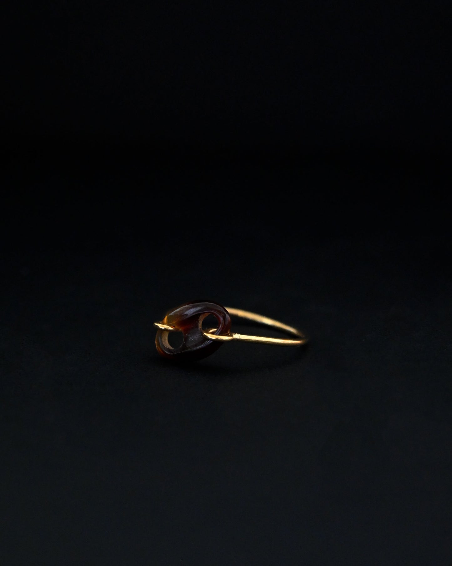 14K Gold x Turtle Shell Botton Ring - 10.5号