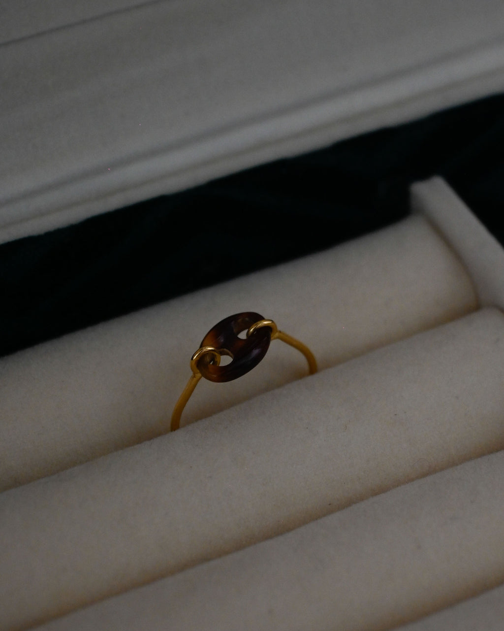 14K Gold x Turtle Shell Botton Ring - 10.5号