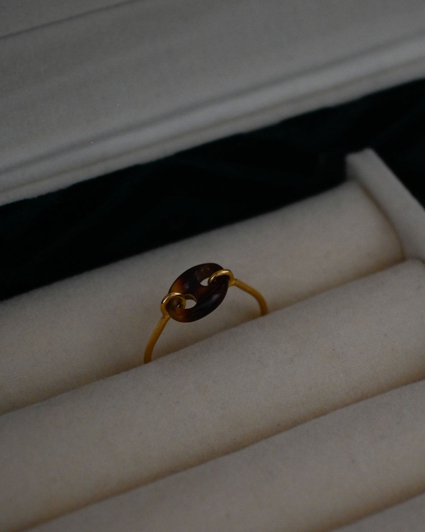 14K Gold x Turtle Shell Botton Ring - 10.5号