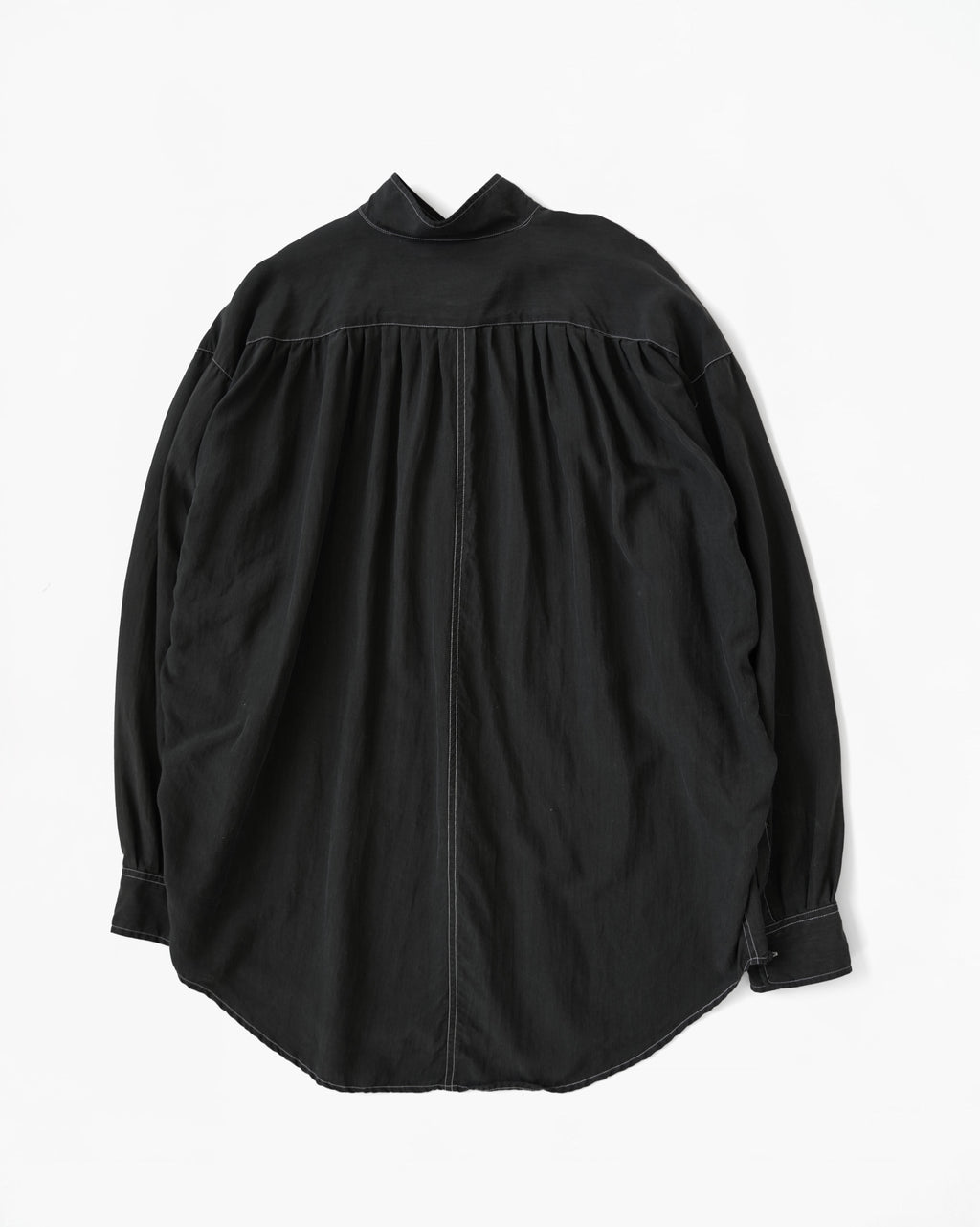 Overdyed Silk Stand Collar Shirt