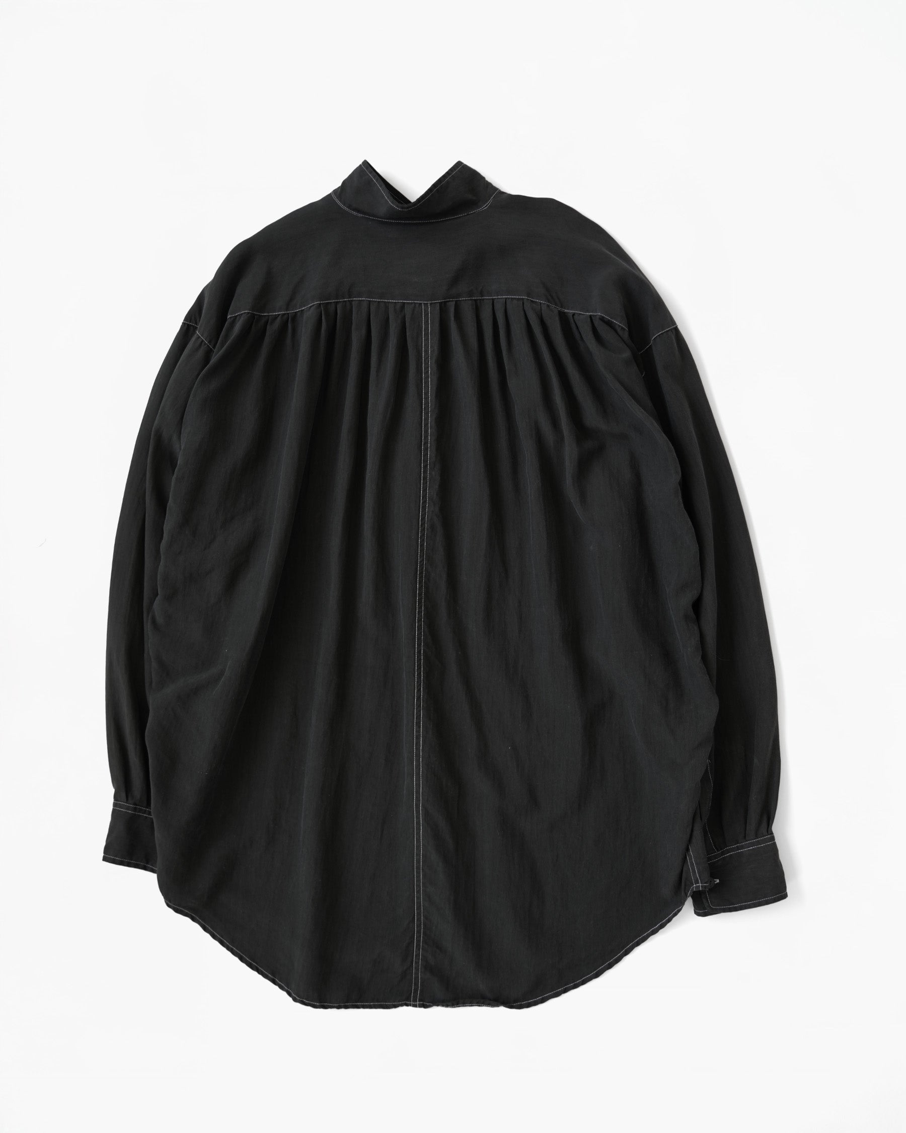 Overdyed Silk Stand Collar Shirt