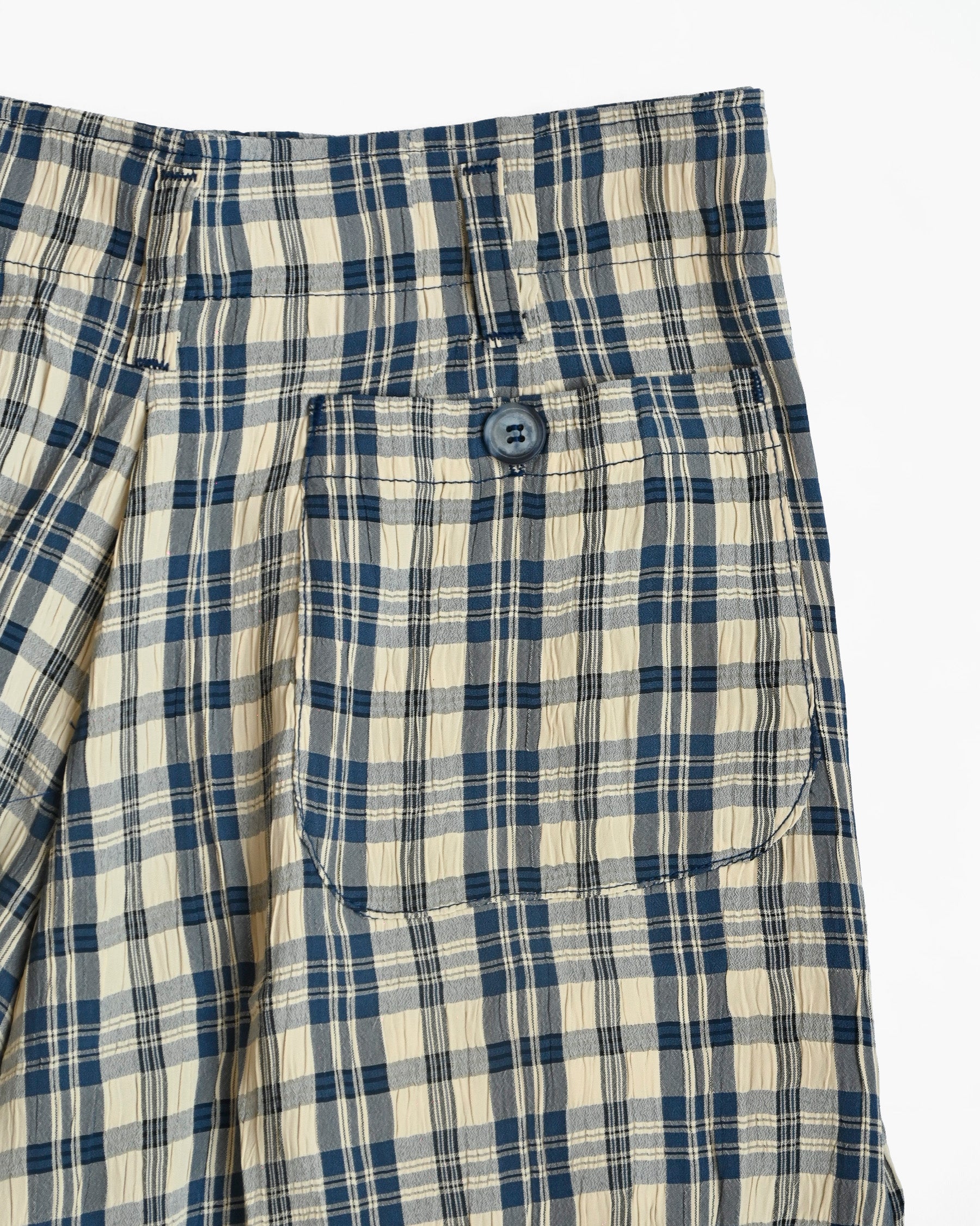 "GOOUCH" Rayon Plaid Shorts