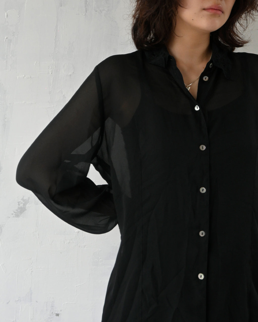Embroidered Sheer Shirt