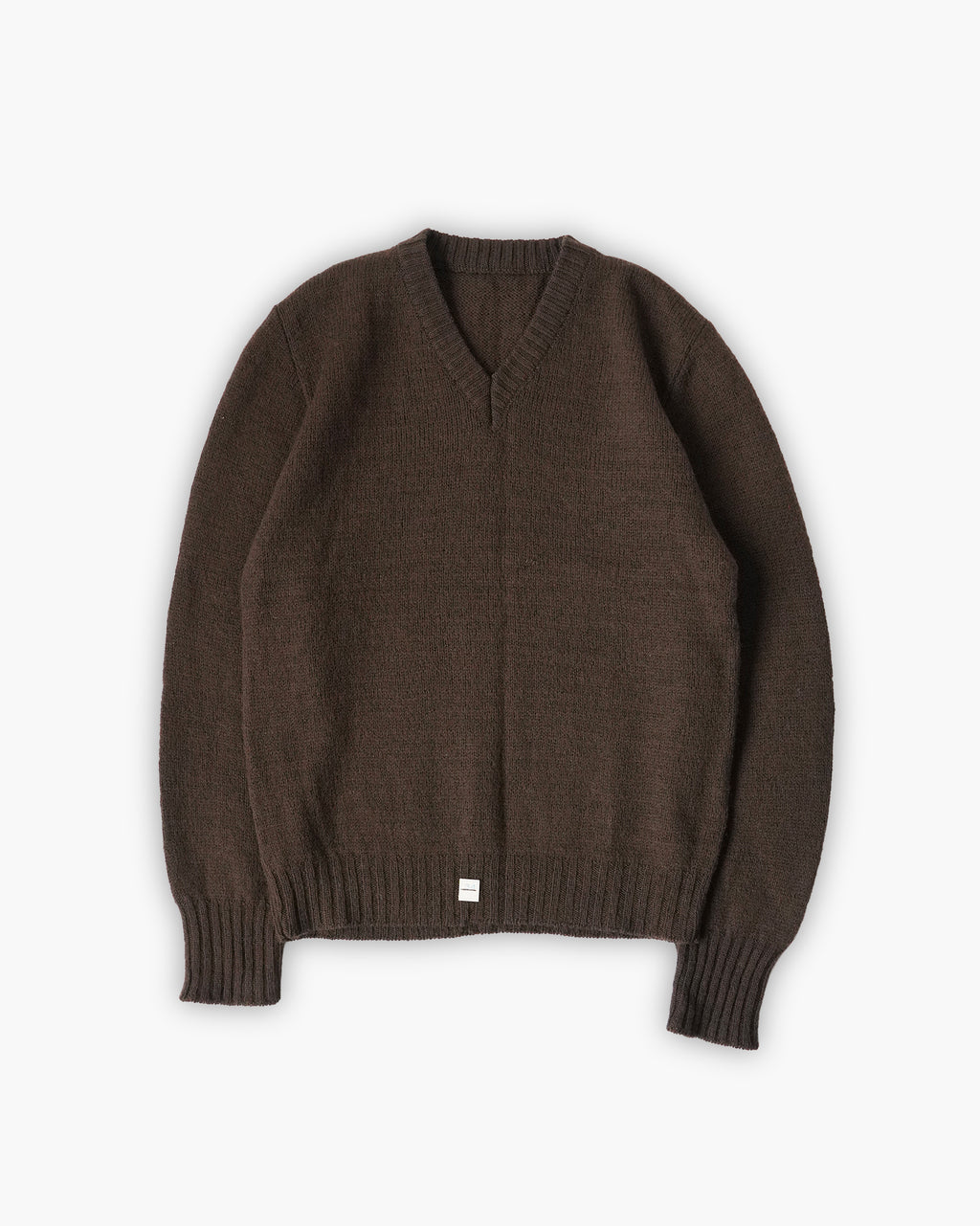 Wool V-Neck Sweater - Brown