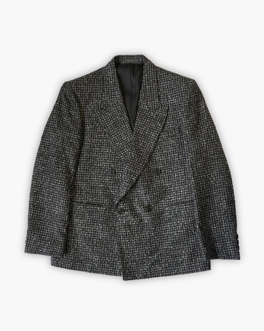 Textured Monochrome Tweed Blazer