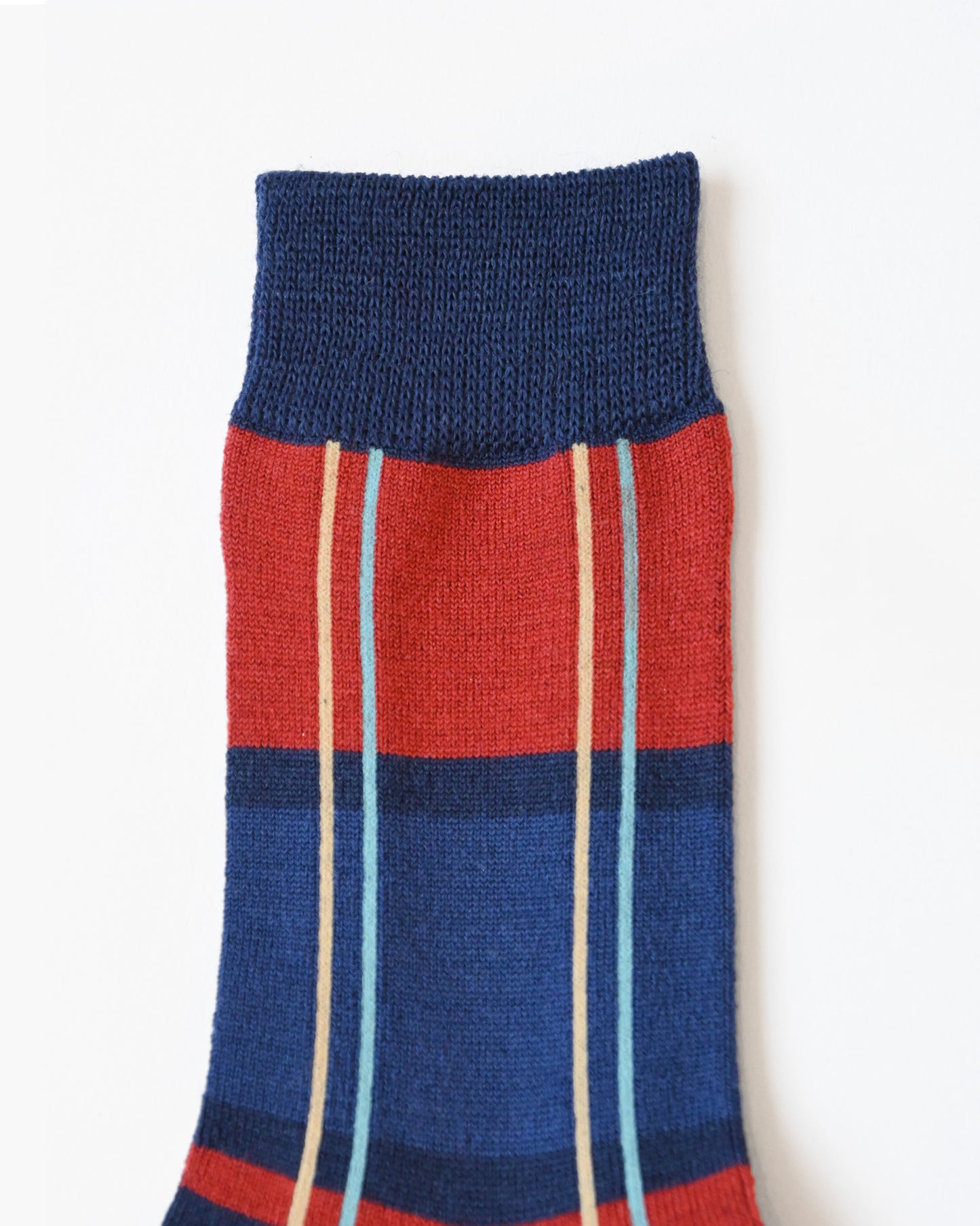 Wool Plaid Socks - Blue