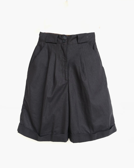 Linen Half Pants - Black