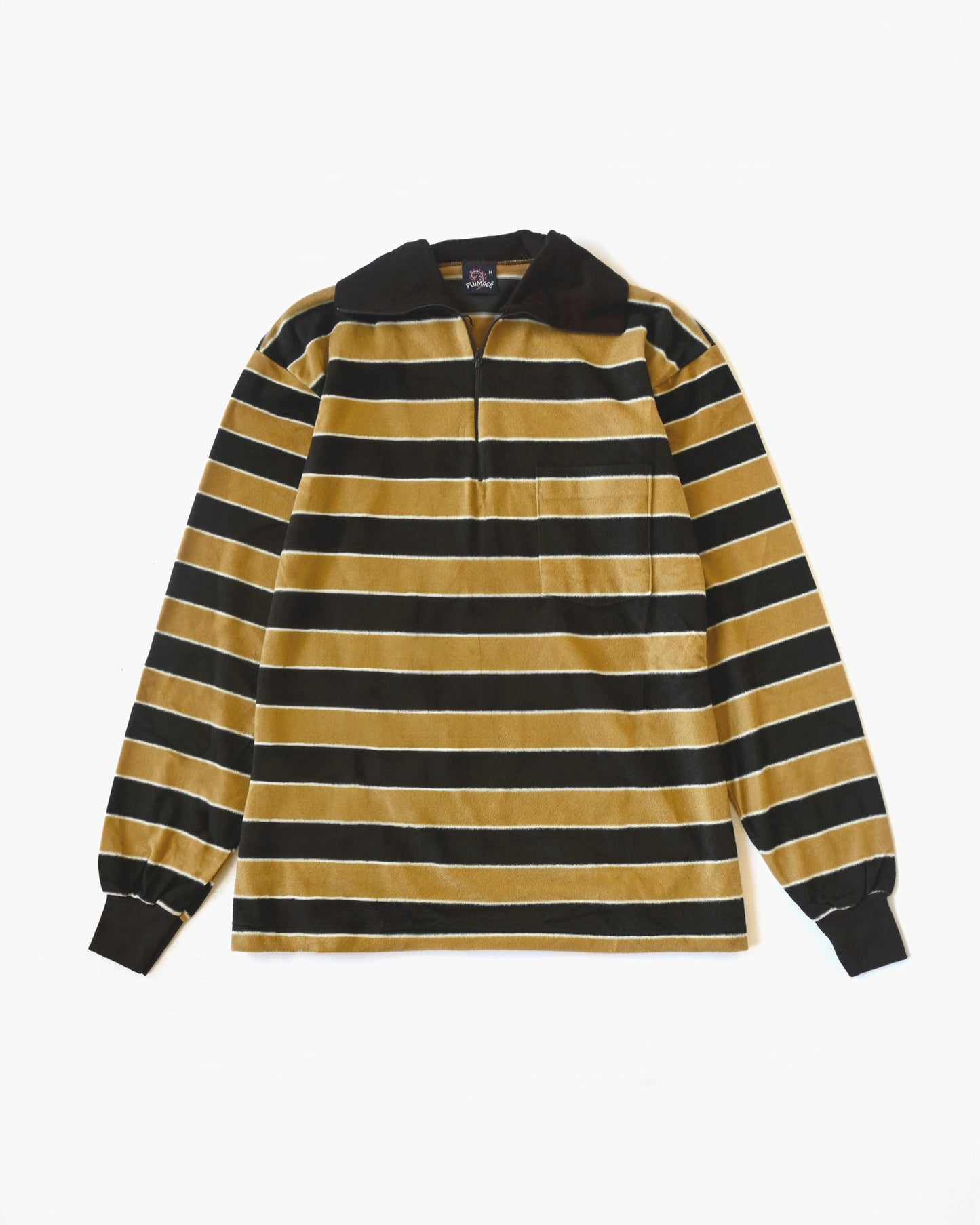 Velour Zip-up Pullover - Yellow