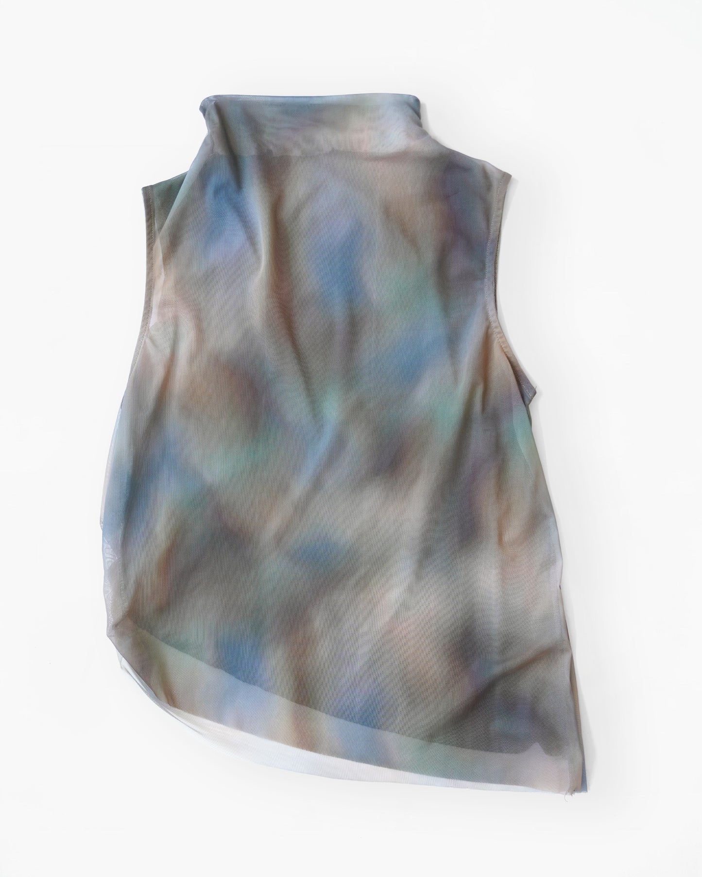 Asymmetric Mesh Sleeveless Top