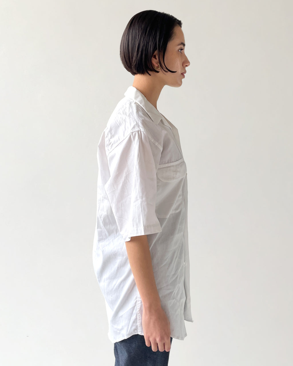 Half Sleeve White Shirt Made in USA