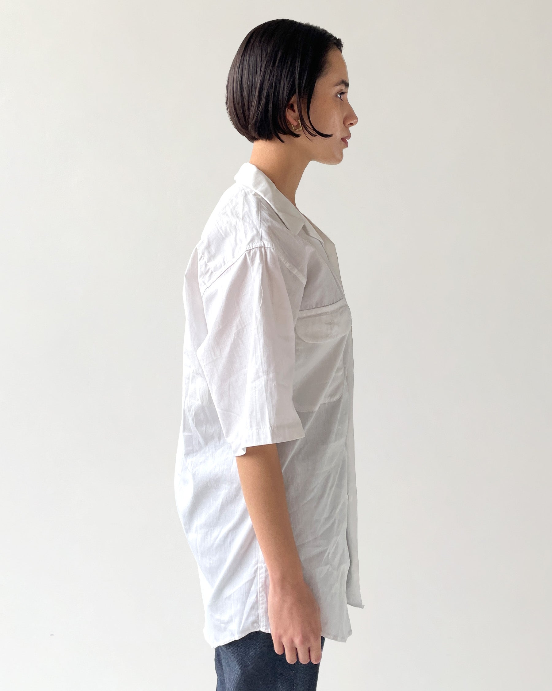 Half Sleeve White Shirt Made in USA