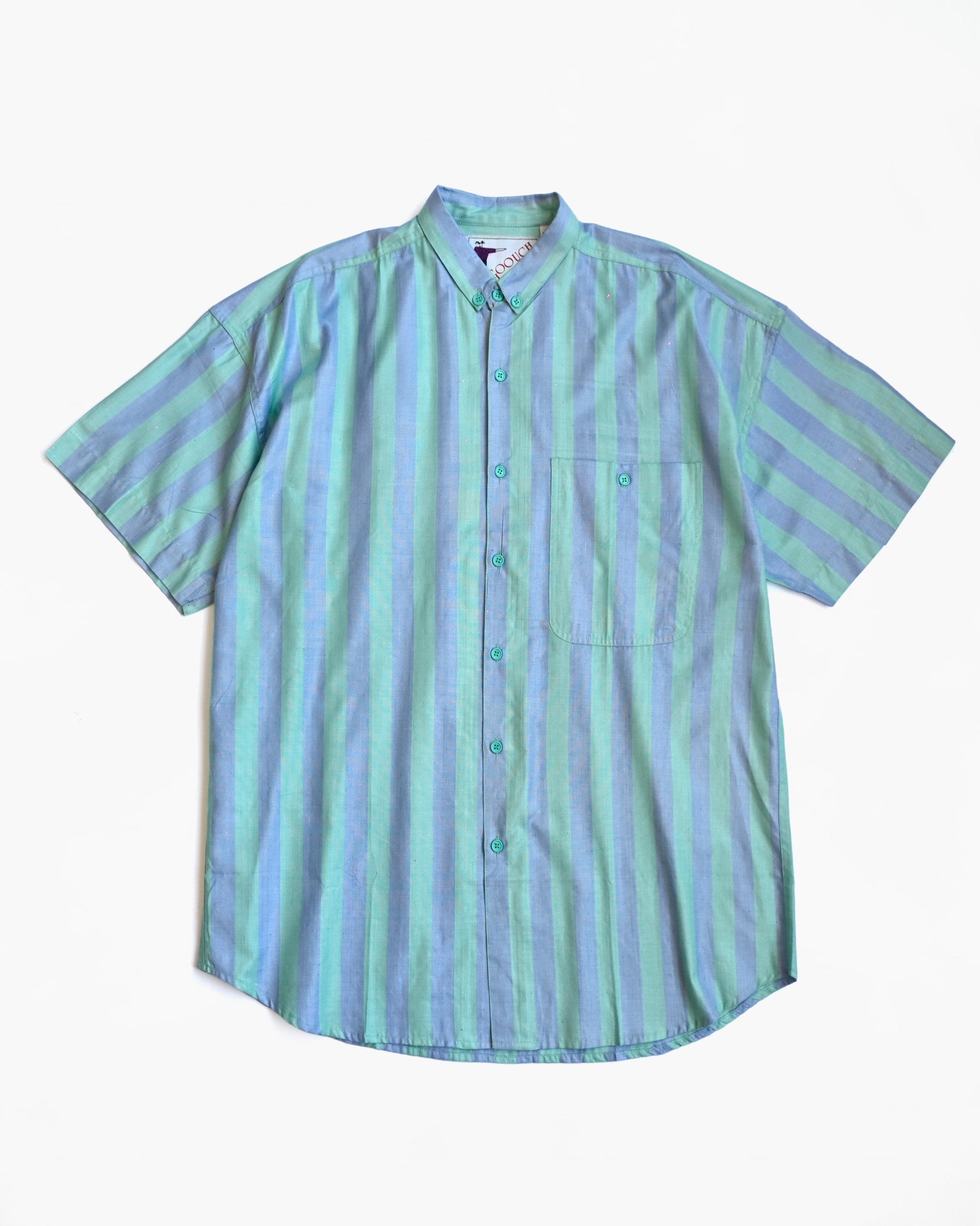 "GOOUCH" Rayon x Cotton Striped Shirt