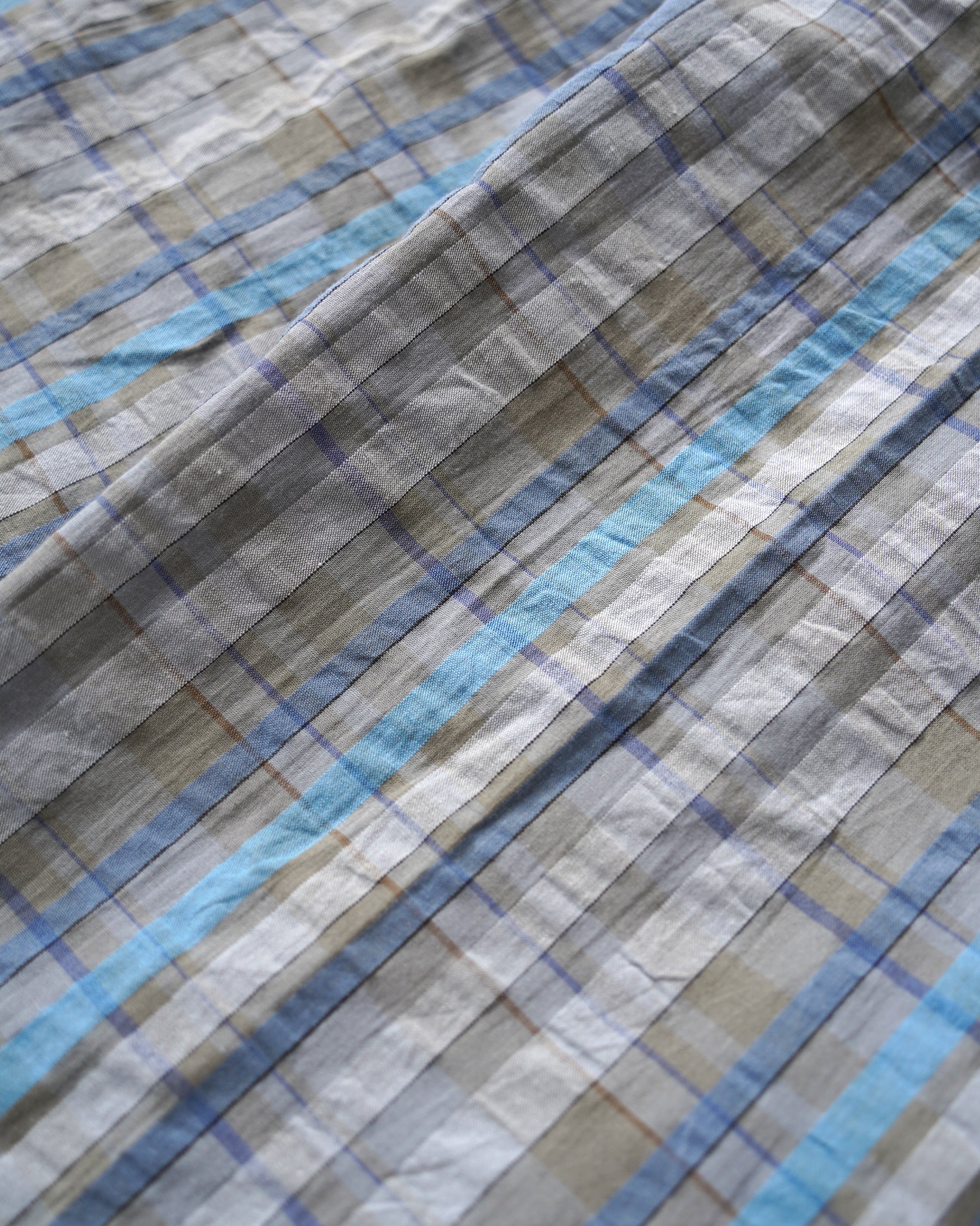 Cotton Blend Plaid Trousers