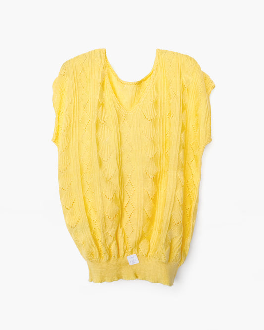 Acrylic V-neck Yellow Sweater