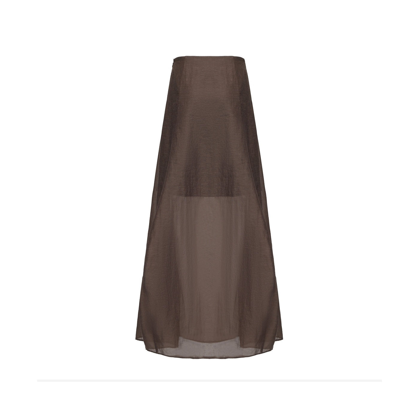 "RUOHAN" SHEER BROWN COCOON SKIRT