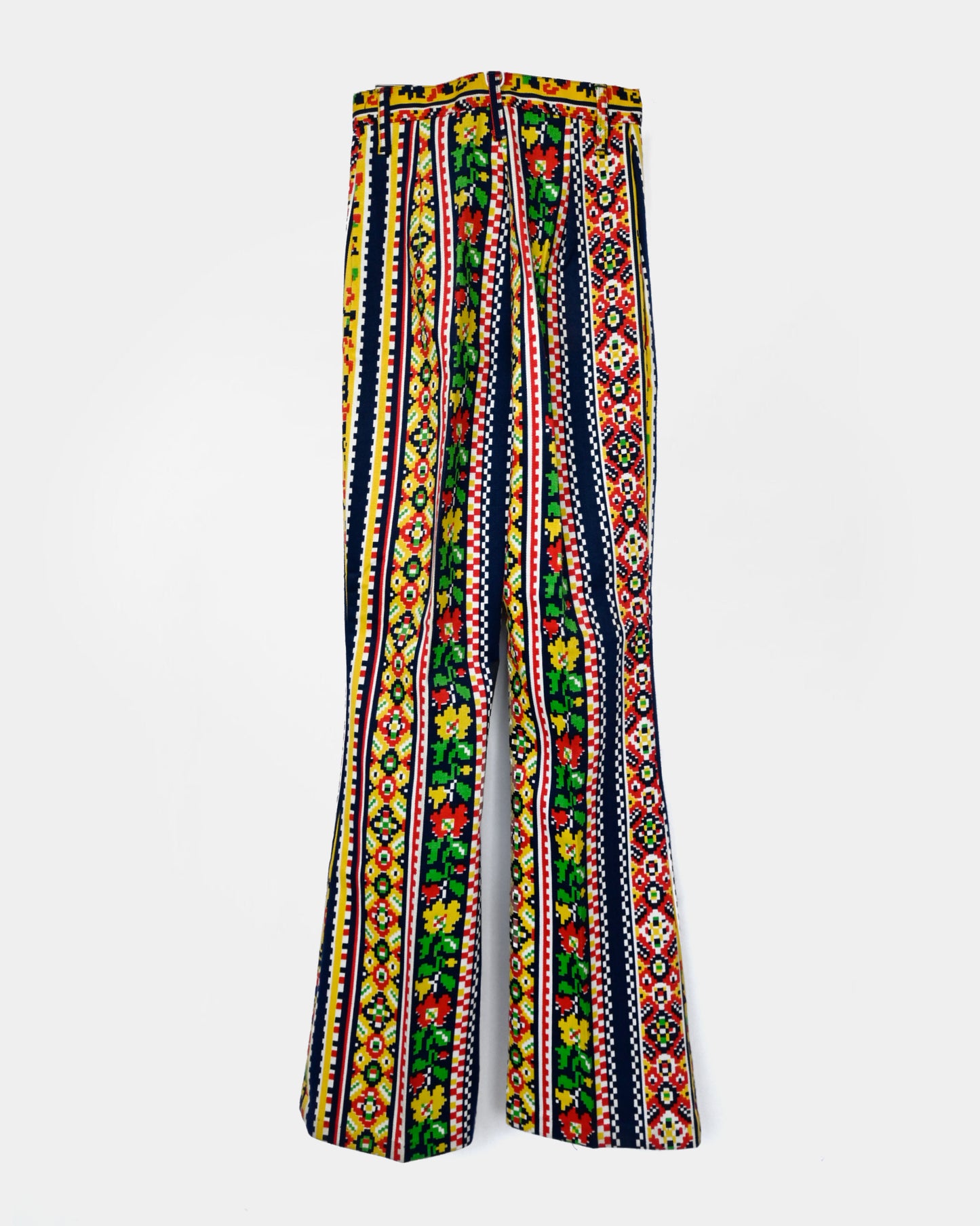 70'S Printed Cotton Pants - USA