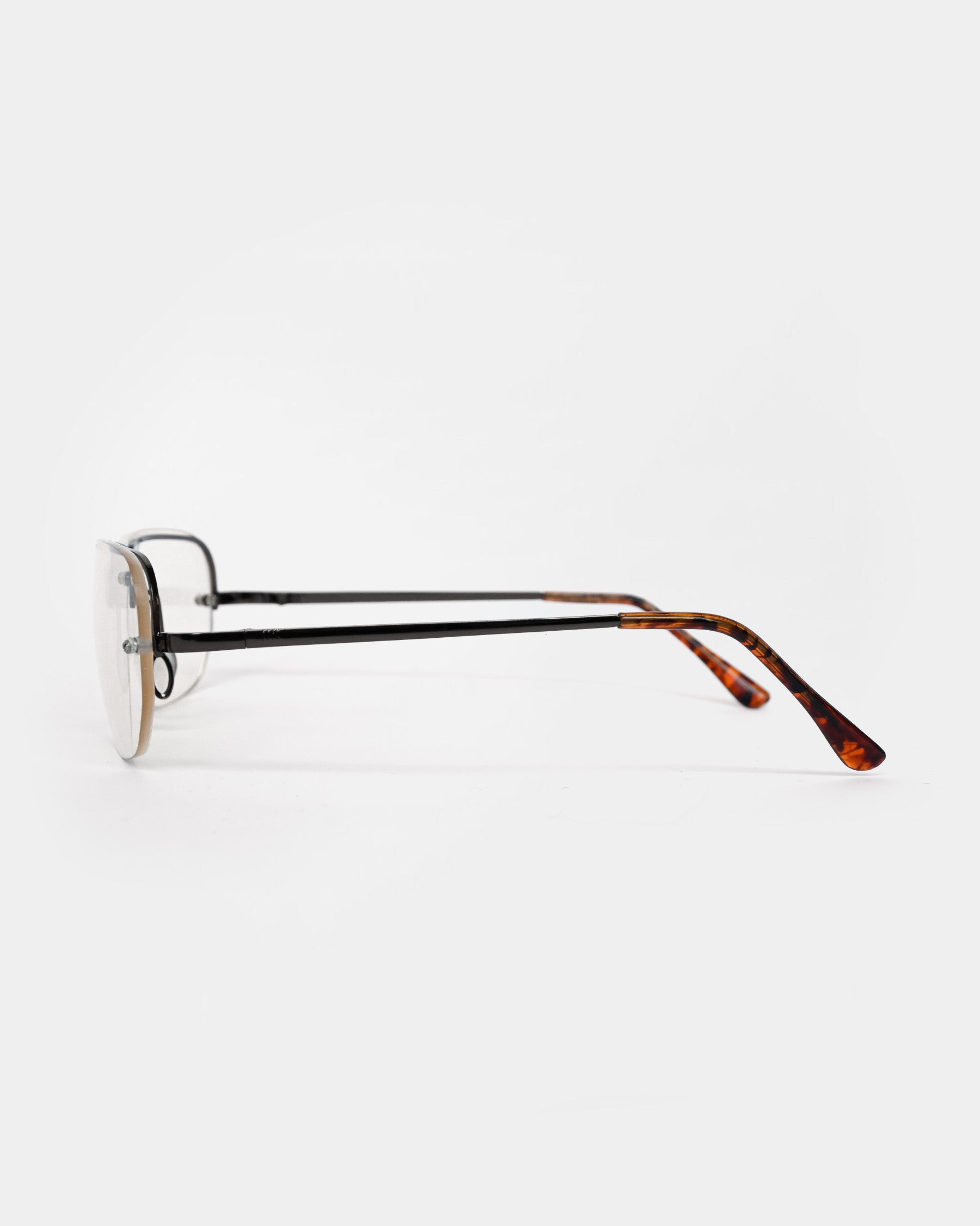 NOS 90s Clear Frameless Sunglasses - Brown
